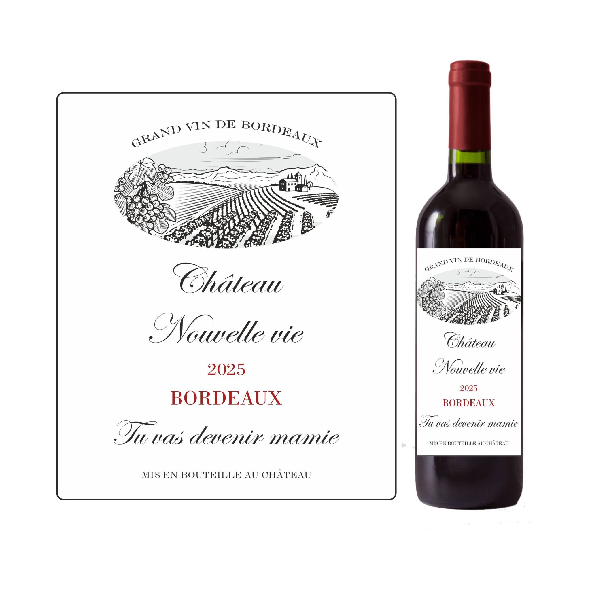 Etiquette de vin annonce grossesse - Futur papa - Tu vas devenir papa — annonce grossesse papa