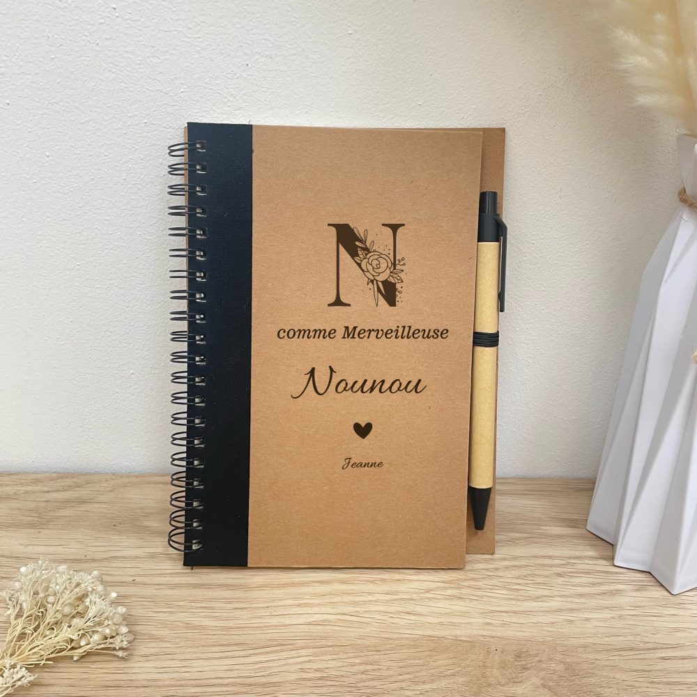 Carnet Nounou cadeau fin d'année personnalisé- cadeau ATSEM, cadeau maître, cadeau enseignante, cadeau professeur