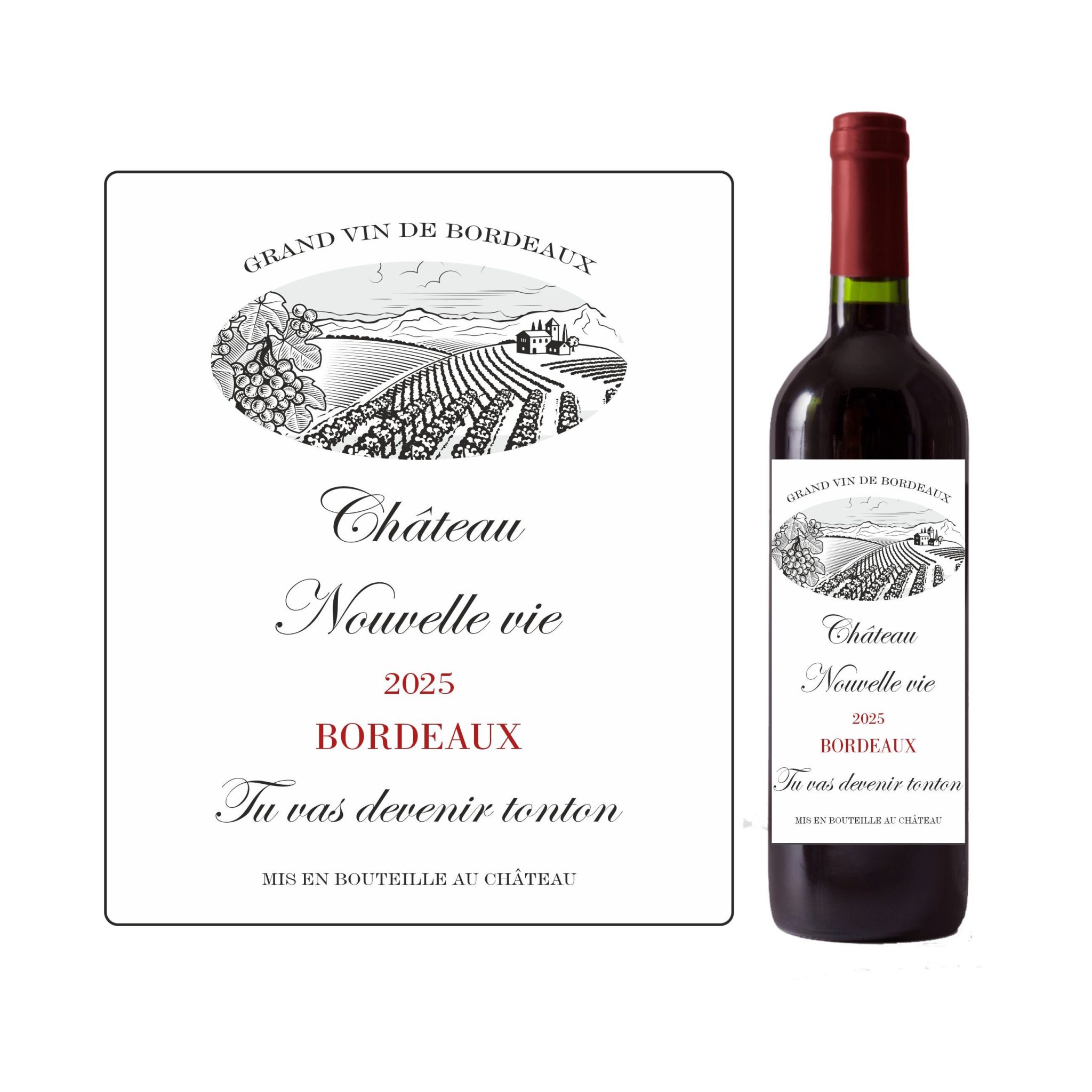 Etiquette de vin annonce grossesse - Futur papa - Tu vas devenir papa — annonce originale grossesse