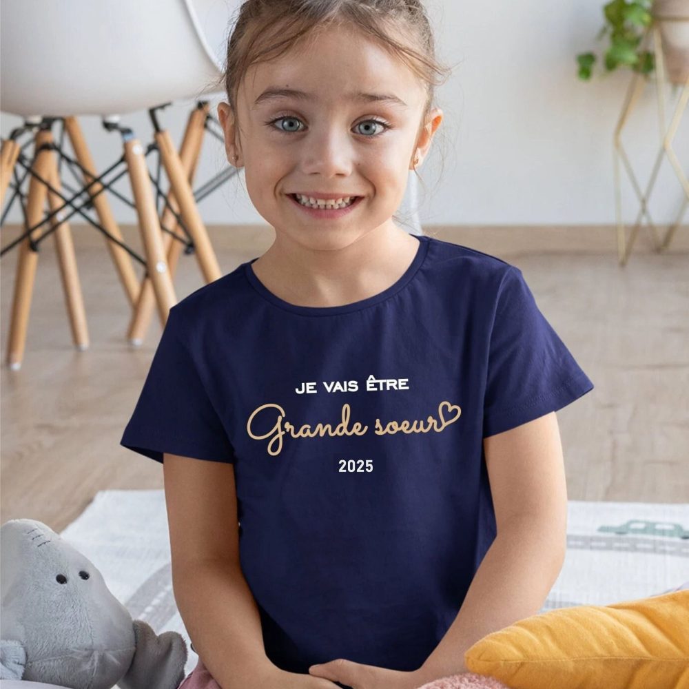 Tee-shirt future grande sœur 2026, tee-shirt annonce grossesse.