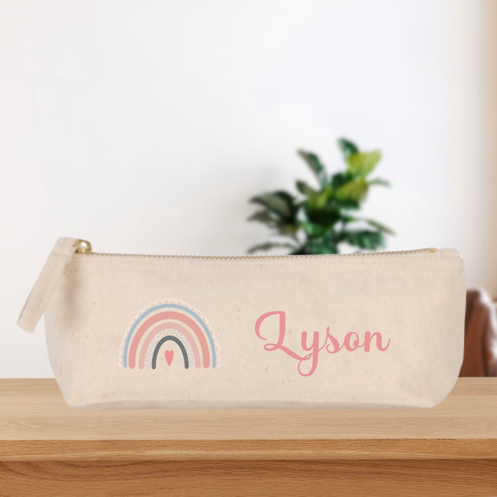 Trousse crayon école Personnalisé Arc-en-Ciel - trousse école enfant prénom