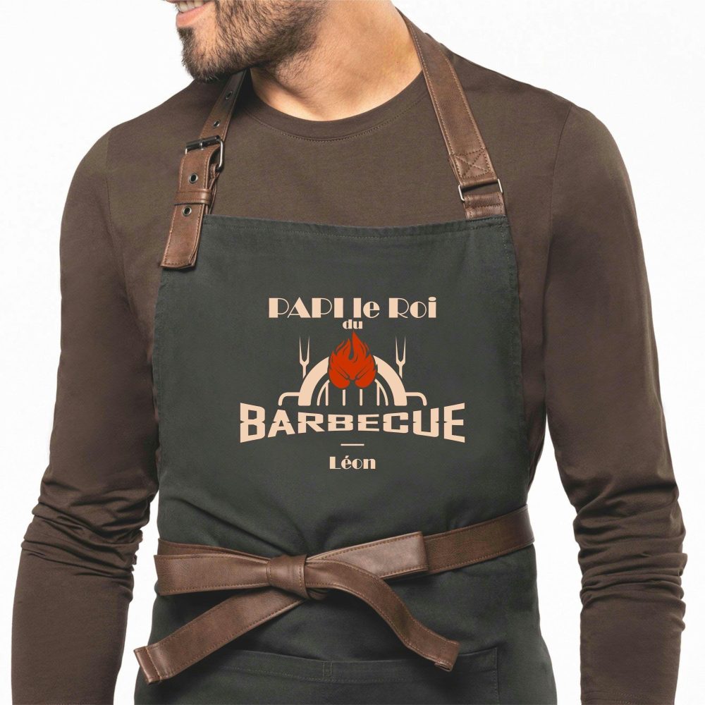 Tablier barbecue à personnaliser - Tablier personnalisé papi - cadeau fête grand-père - anniversaire papi - Cadeau papi Noël, cadeau papa