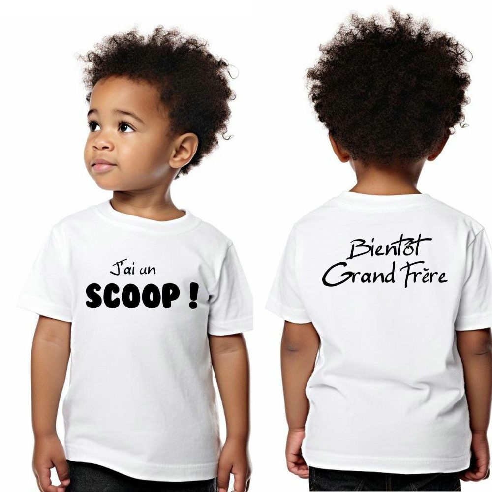 T-shirt futur grand frère, Annonce grossesse, Bientôt grand frère, Tee-shirt enfant grand frère, grande sœur, cousin, cousine. Annonce bébé