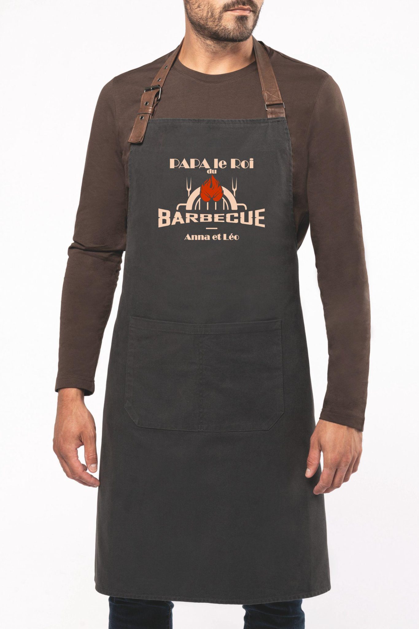 Tablier barbecue à personnaliser - Tablier personnalisé papi - cadeau fête grand-père - anniversaire papi - Cadeau papi Noël, cadeau papa — cadeau personnalisé papa