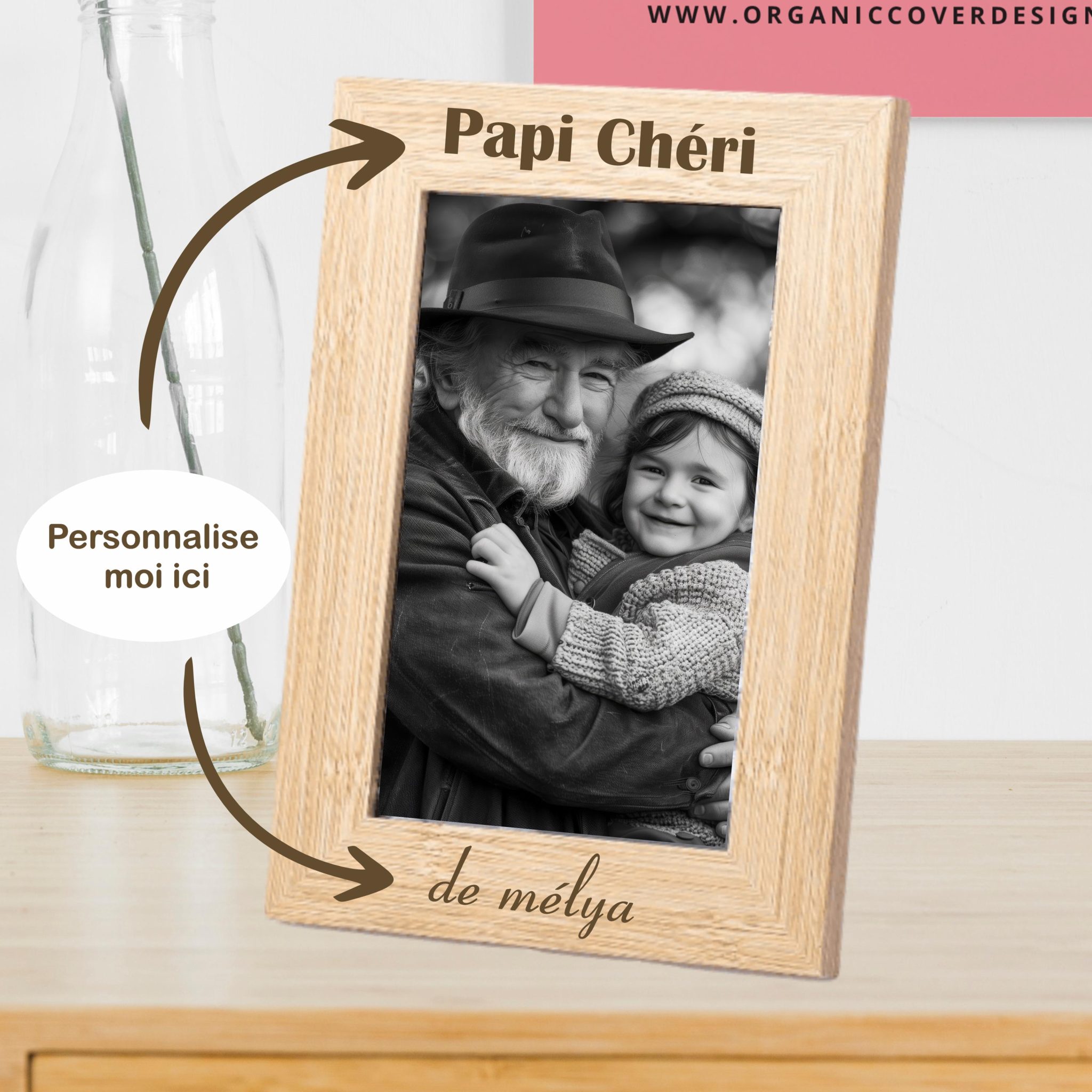 Cadre photo personnalisé Mamie chérie, cadeau mamie, papa chéri,fête des mères- idée cadeau personnalisé mamie anniversaire mamie noël mamie — idée cadeau personnalisé