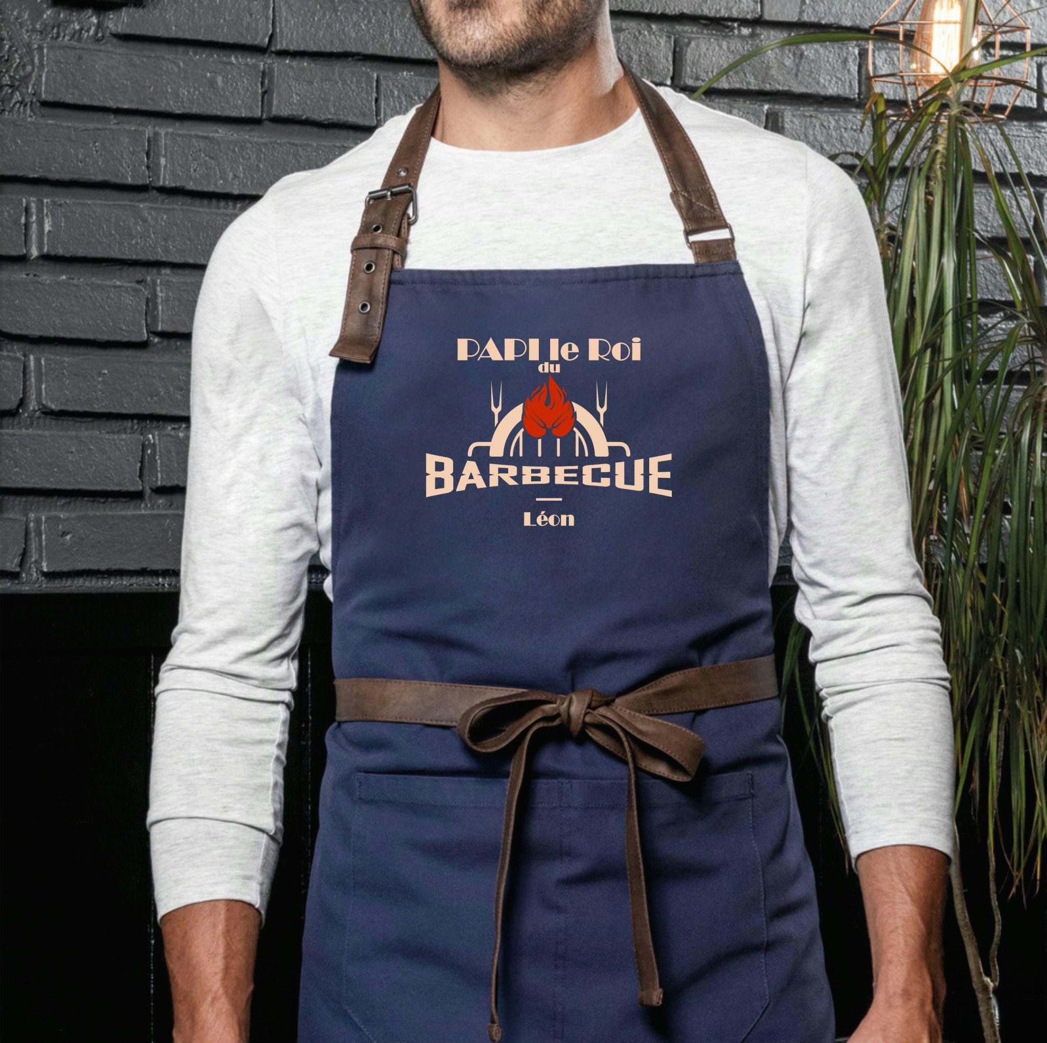 Tablier barbecue à personnaliser - Tablier personnalisé papi - cadeau fête grand-père - anniversaire papi - Cadeau papi Noël, cadeau papa — cadeau fête des pères