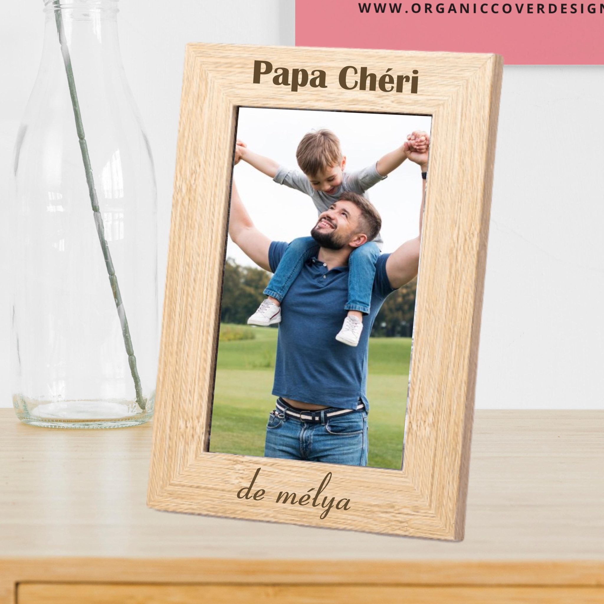 Cadre photo personnalisé Mamie chérie, cadeau mamie, papa chéri,fête des mères- idée cadeau personnalisé mamie anniversaire mamie noël mamie — cadre photo prénom