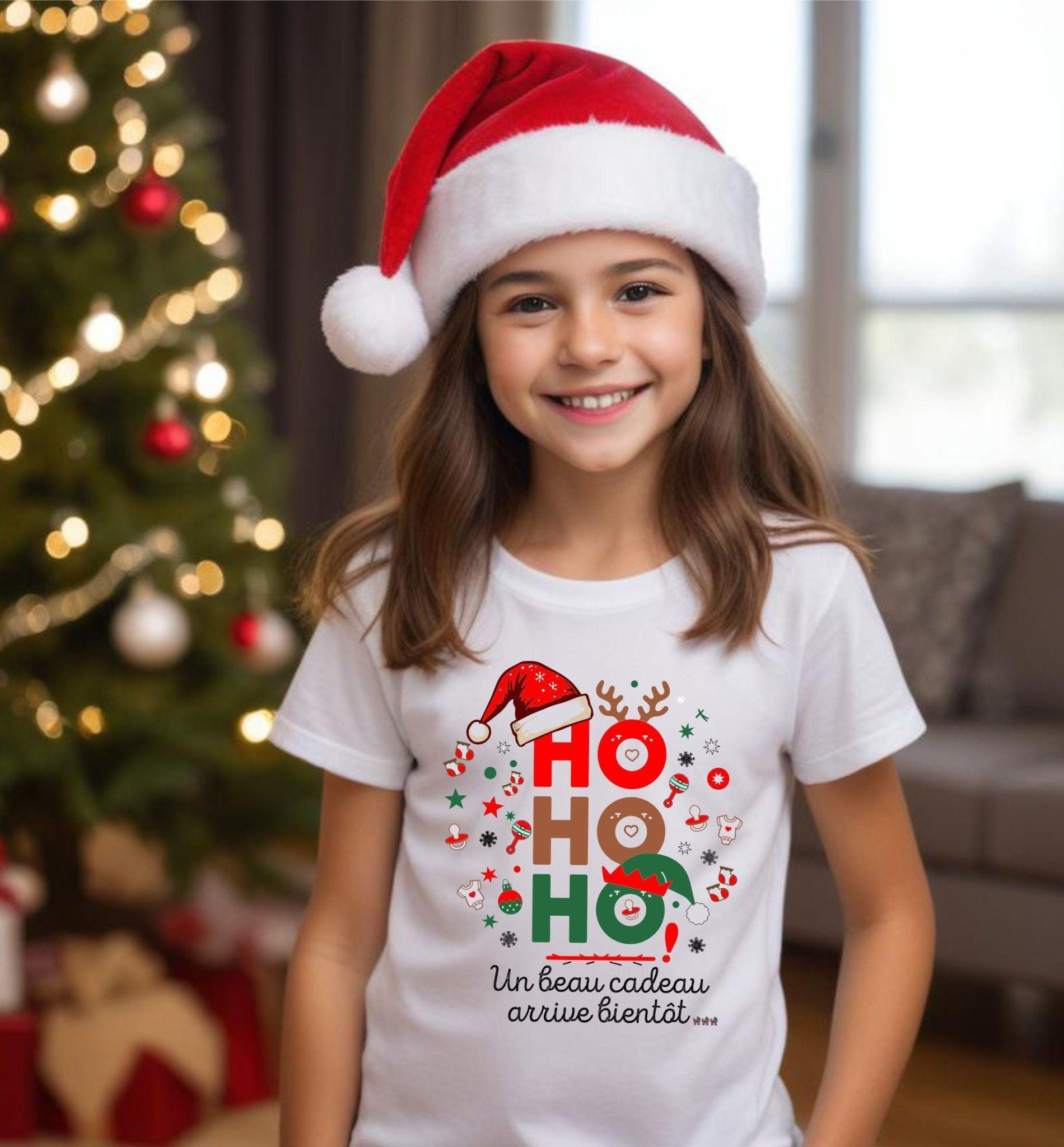 Tee-shirt annonce grossesse, future grande sœur, futur grand frère, idée annonce grossesse Noël — t-shirt annonce naissance