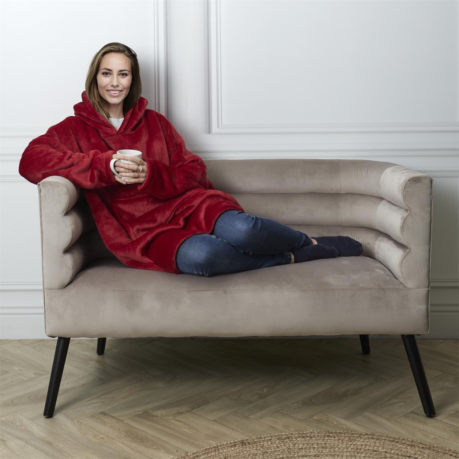 Sweat-plaid personnalisé cadeau mamie brodé - cadeau anniversaire mamie, cadeau fête des grands-mères, idée cadeau personnalisé mamie — cadeau mamie