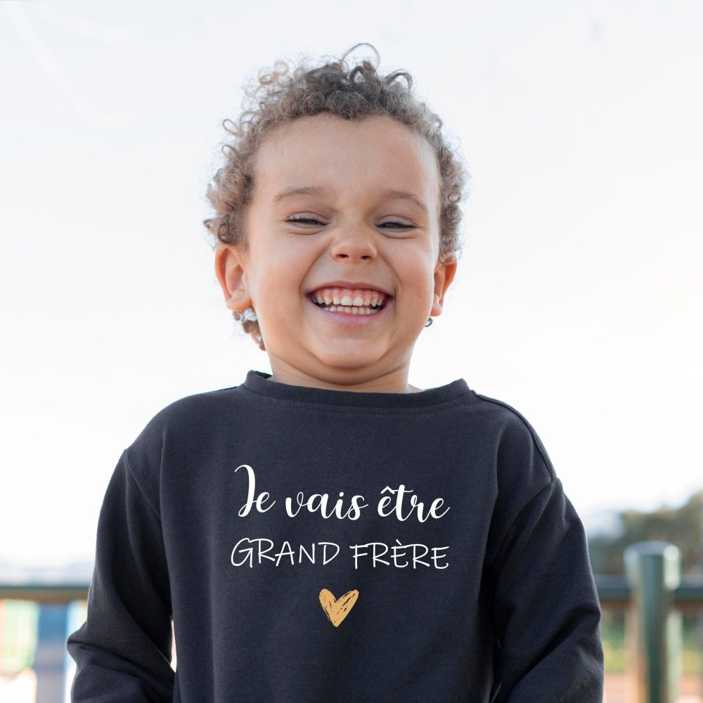 Sweat enfant, annonce de grossesse, je vais être grand frère. T-shirt enfant, Sweat capuche. Annonce bébé