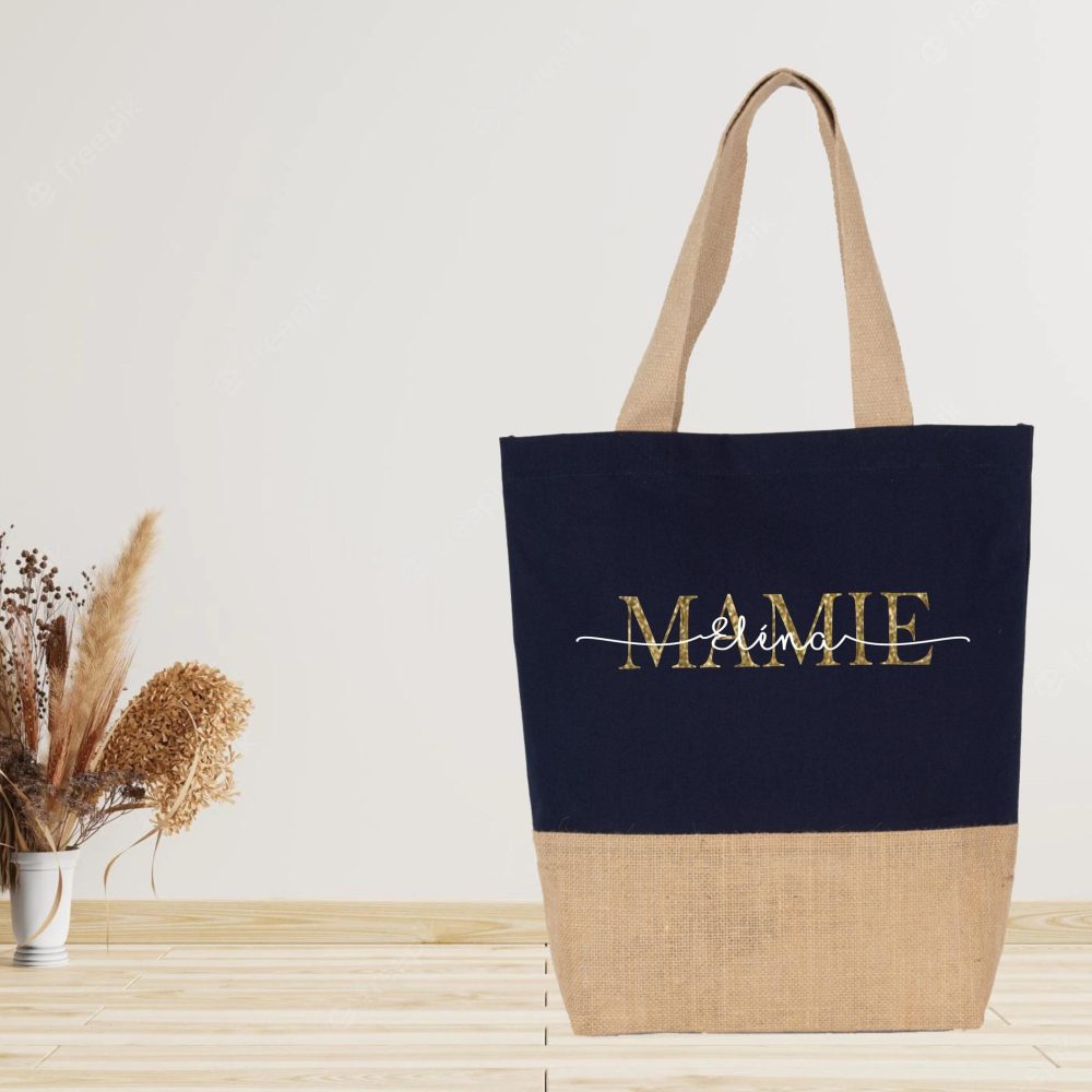 Sac shopping à personnaliser mamie - anniversaire Mamie , cadeau mamie - Anniversaire Mamie- Fêtes des grands-mères personnalisé sac mamie