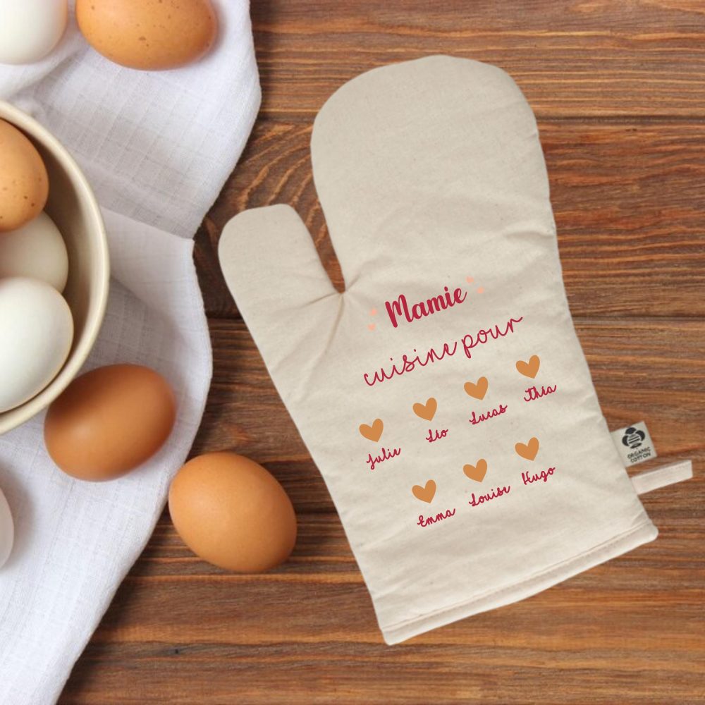 Gant de cuisine personnalisé Mamie - Manique personnalisé mamie, Fête des grands-mères, Cadeau anniversaire mamie, cadeau mamie personnalisé