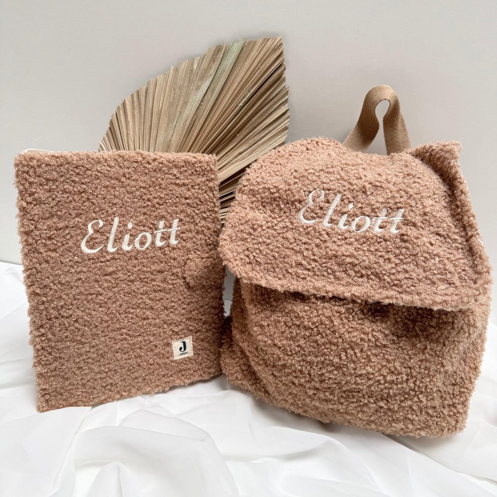 Sac bouclette bébé + protège carnet de santé à personnaliser- cadeau naissance bébé personnalisé, sac enfant brodé, étui carnet santé brodé