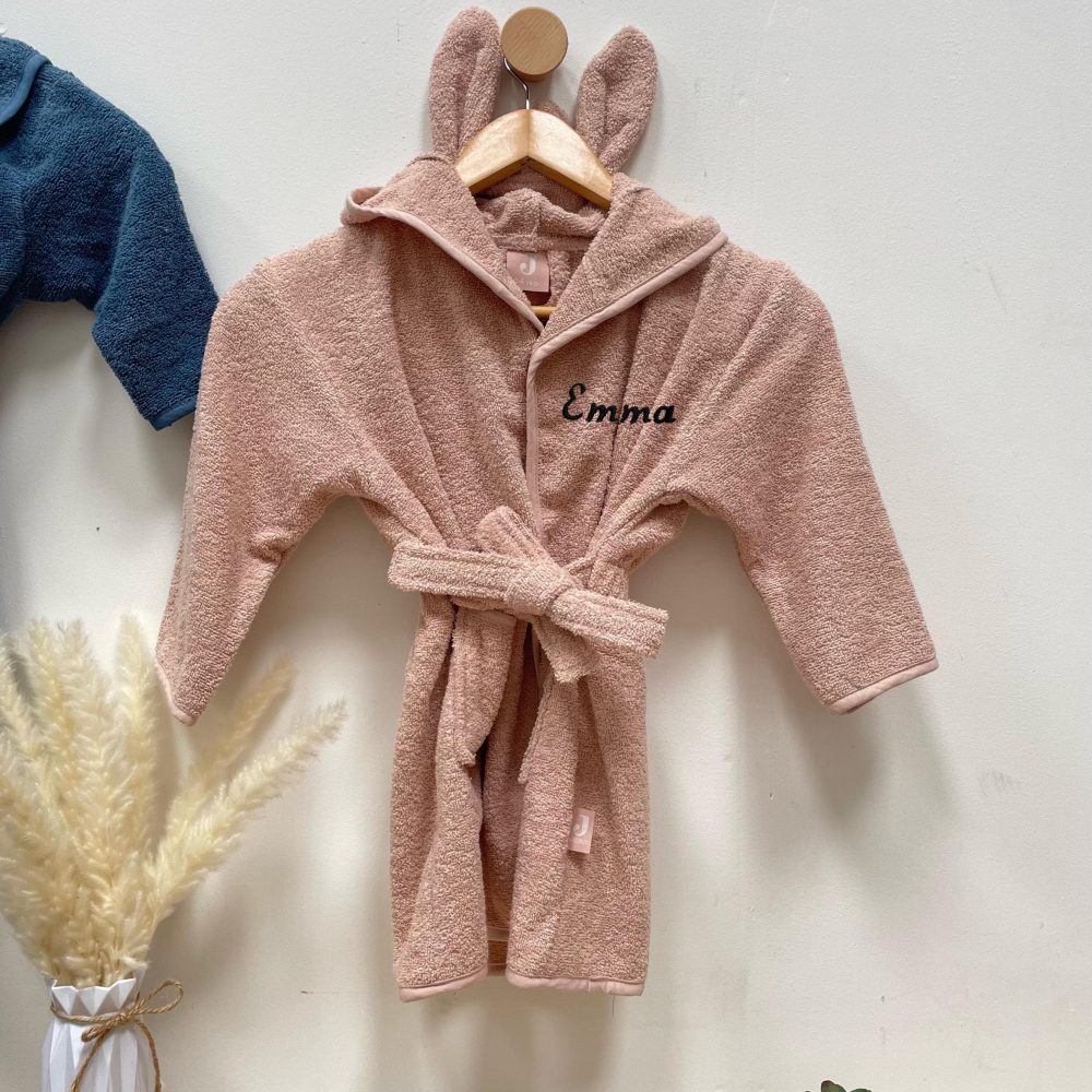 Peignoir enfant personnalisé, peignoir bébé brodé prénom, serviette à capuche bébé, cadeau anniversaire 1 an bébé 2 ans 3 ans 4 ans