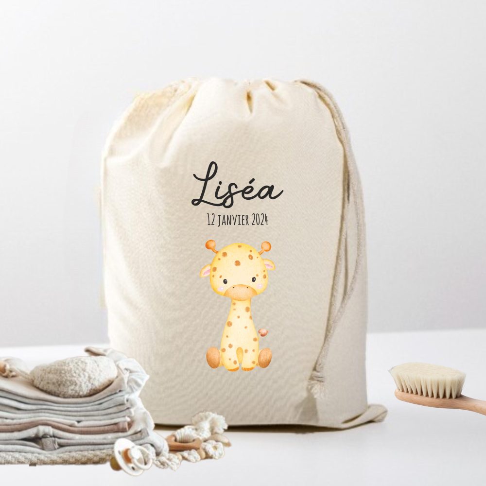Pochon affaires bébé - cadeau personnalisé bébé, pochon affaire bébé souvenir, sac d'affaires , sac prénom bébé, cadeau naissance prénom