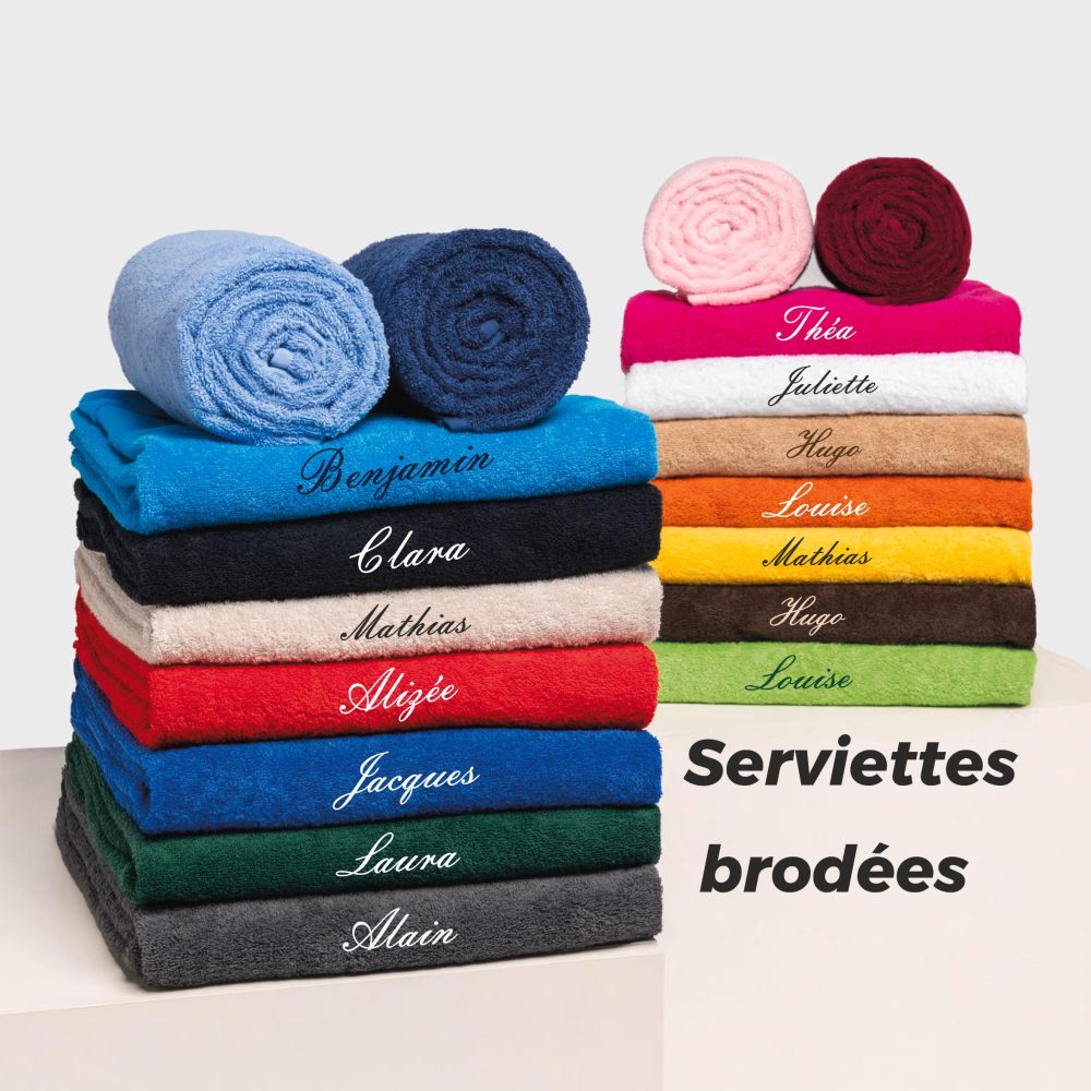 Serviette brodée prénom - serviette de toilette brodée avec un prénom, cadeau anniversaire brodée, serviette personnalisé nom, serviette nom