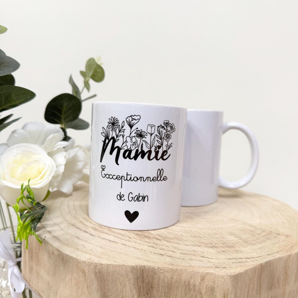 Mug personnalisé mamie exceptionnelle- anniversaire mamie, cadeau fête grands-mères, mug personnalisé mamie, noël mamie, cadeau mamie