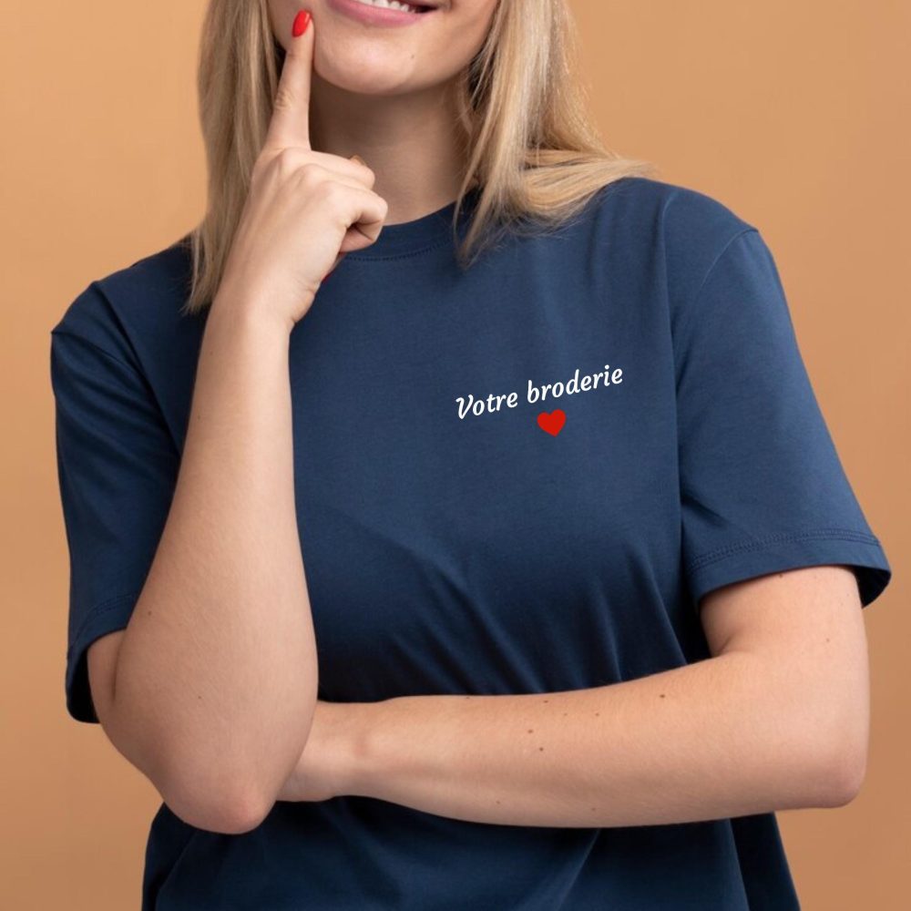 Tshirt brodé personnalisé avec votre texte - cadeau anniversaire, cadeau papi, cadeau papa, cadeau maman, cadeau mamie, cadeau noël