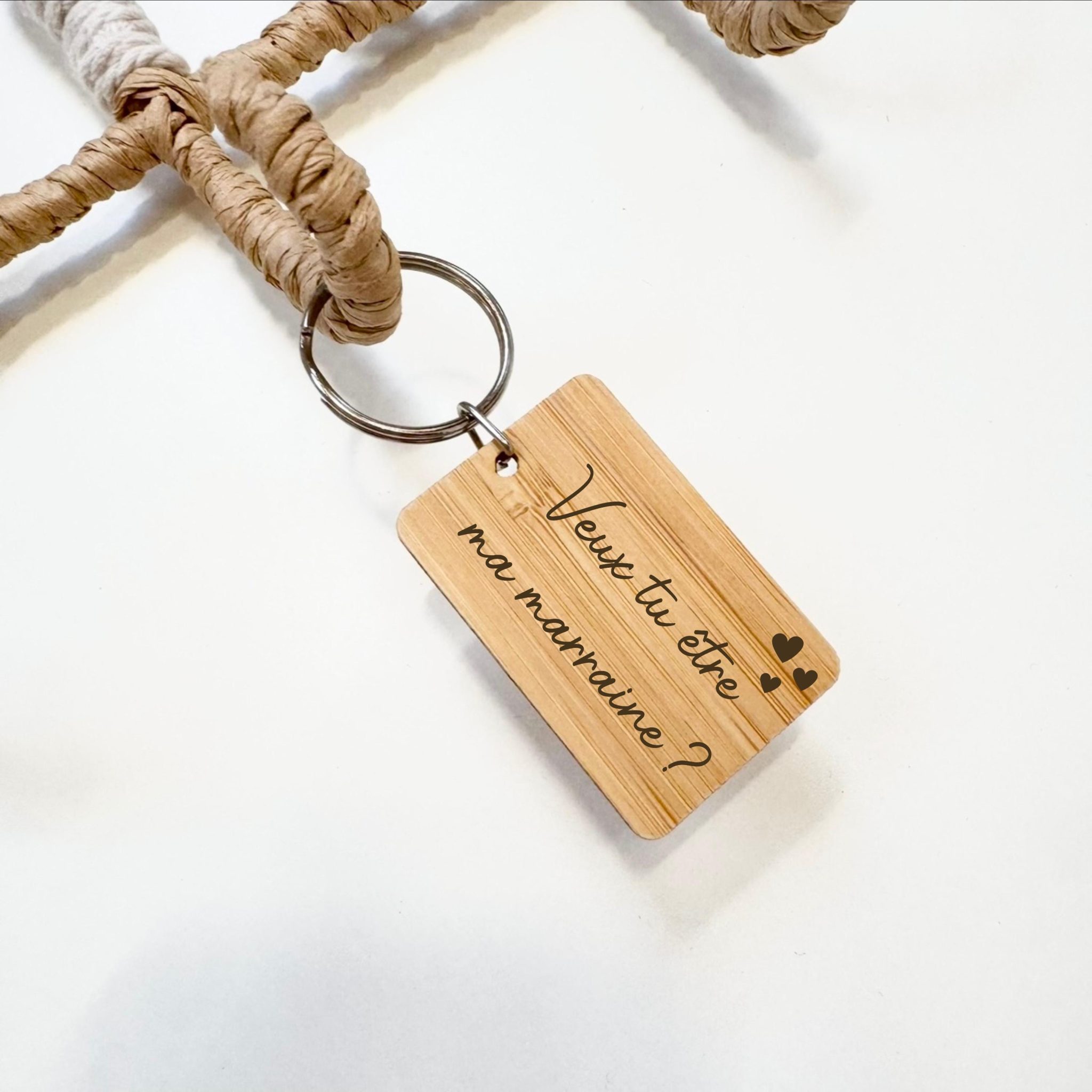 Porte-clés personnalisé annonce futur Marraine, demande futur Marraine, cadeau personnalisé Marraine, annonce personnalisé, cadeau Marraine — Marraine