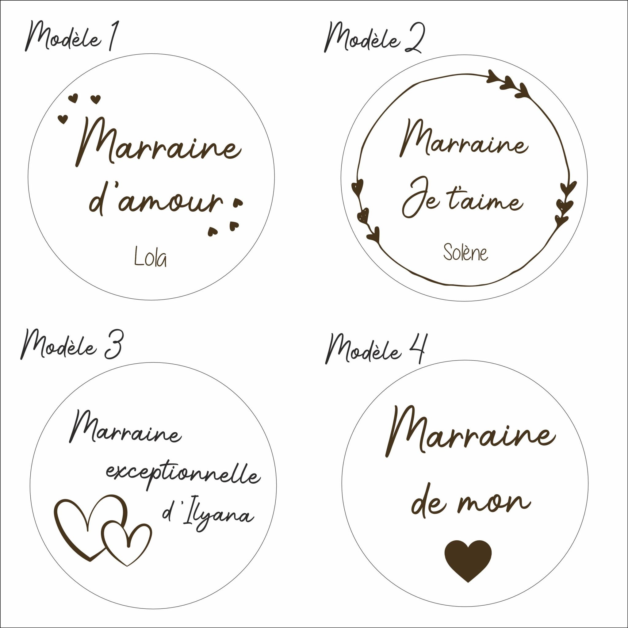Miroir personnalisé marraine - Cadeau Marraine, Anniversaire marraine, cadeau marraine baptême, idée cadeau marraine — cadeau marraine