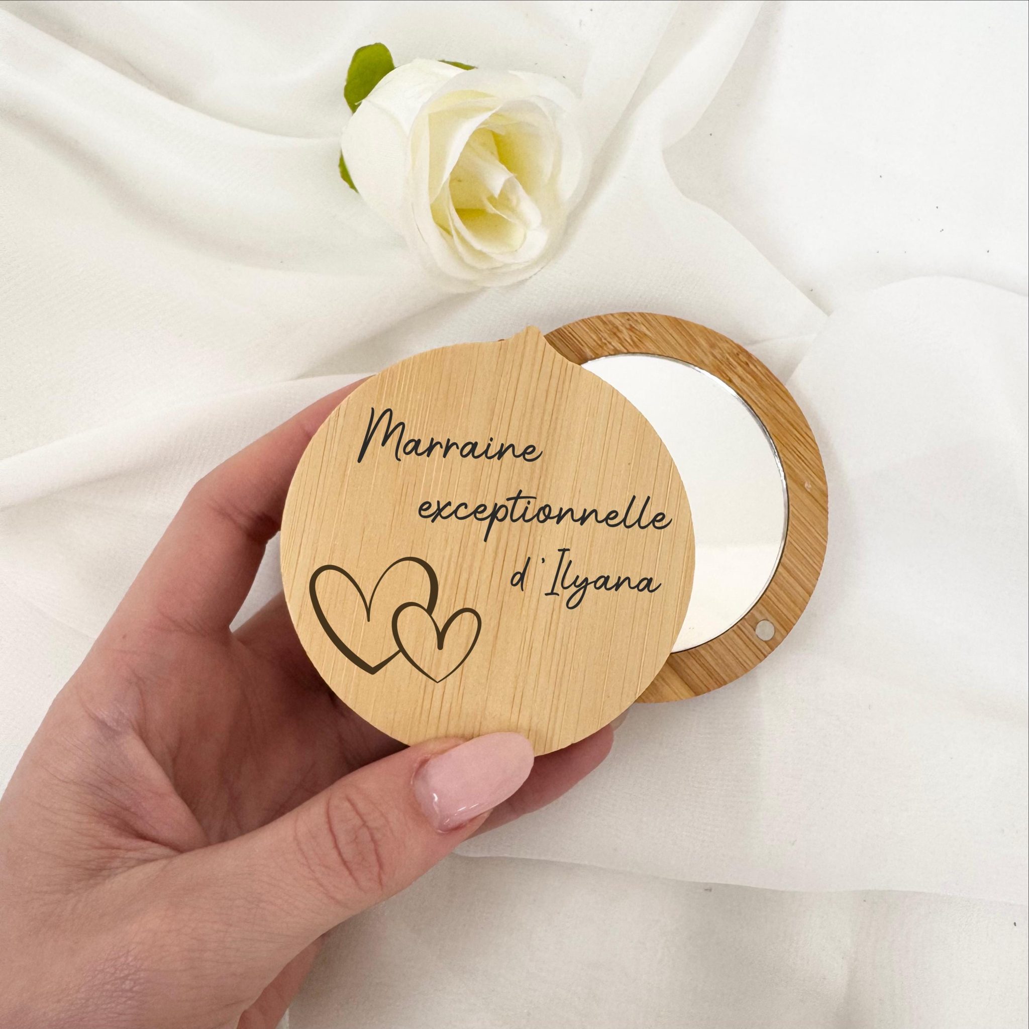 Miroir personnalisé marraine - Cadeau Marraine, Anniversaire marraine, cadeau marraine baptême, idée cadeau marraine — idée cadeau marraine