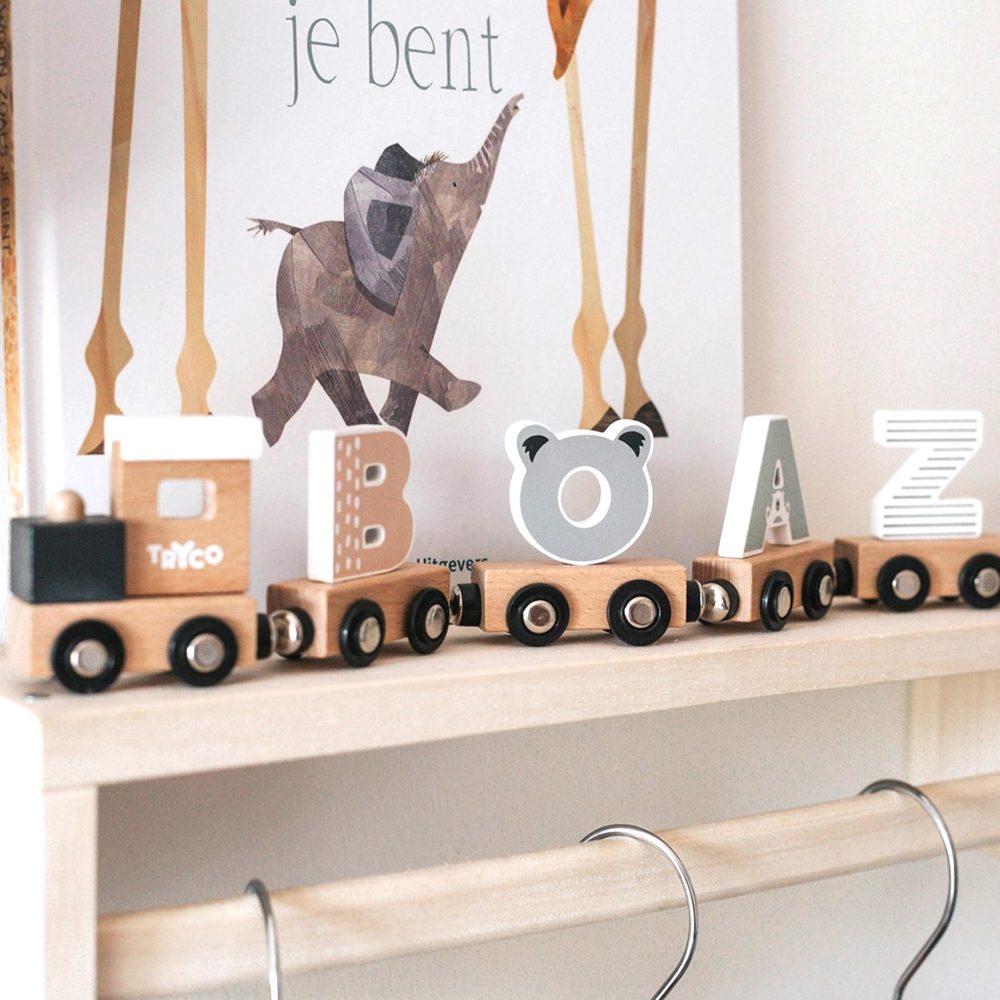 Petit train lettres personnalisable prénom enfant - jouet bois nom train, idée cadeau anniversaire personnalisé enfant, cadeau noël enfant
