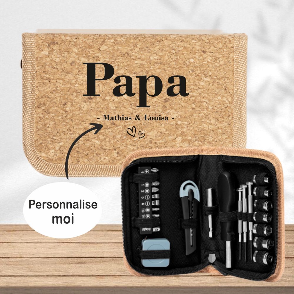 Trousse outils papa - Cadeau personnalisé, fête des pères, anniversaire papa , cadeau papa , noël papa , existe pour papy tonton parrain