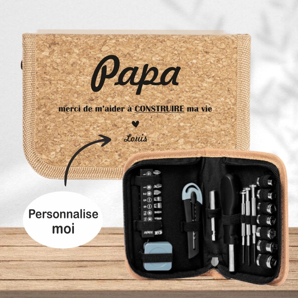 Trousse outils papa - Cadeau personnalisé, fête des pères, anniversaire papa , cadeau papa , noël papa , existe pour papy tonton parrain
