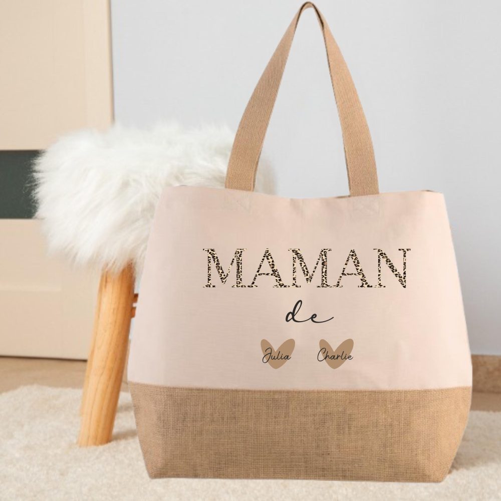 Sac personnalisé fête des mères, cadeau maman, anniversaire maman, cadeau de noël, sac pour maman, existe en mamie marraine nounou...