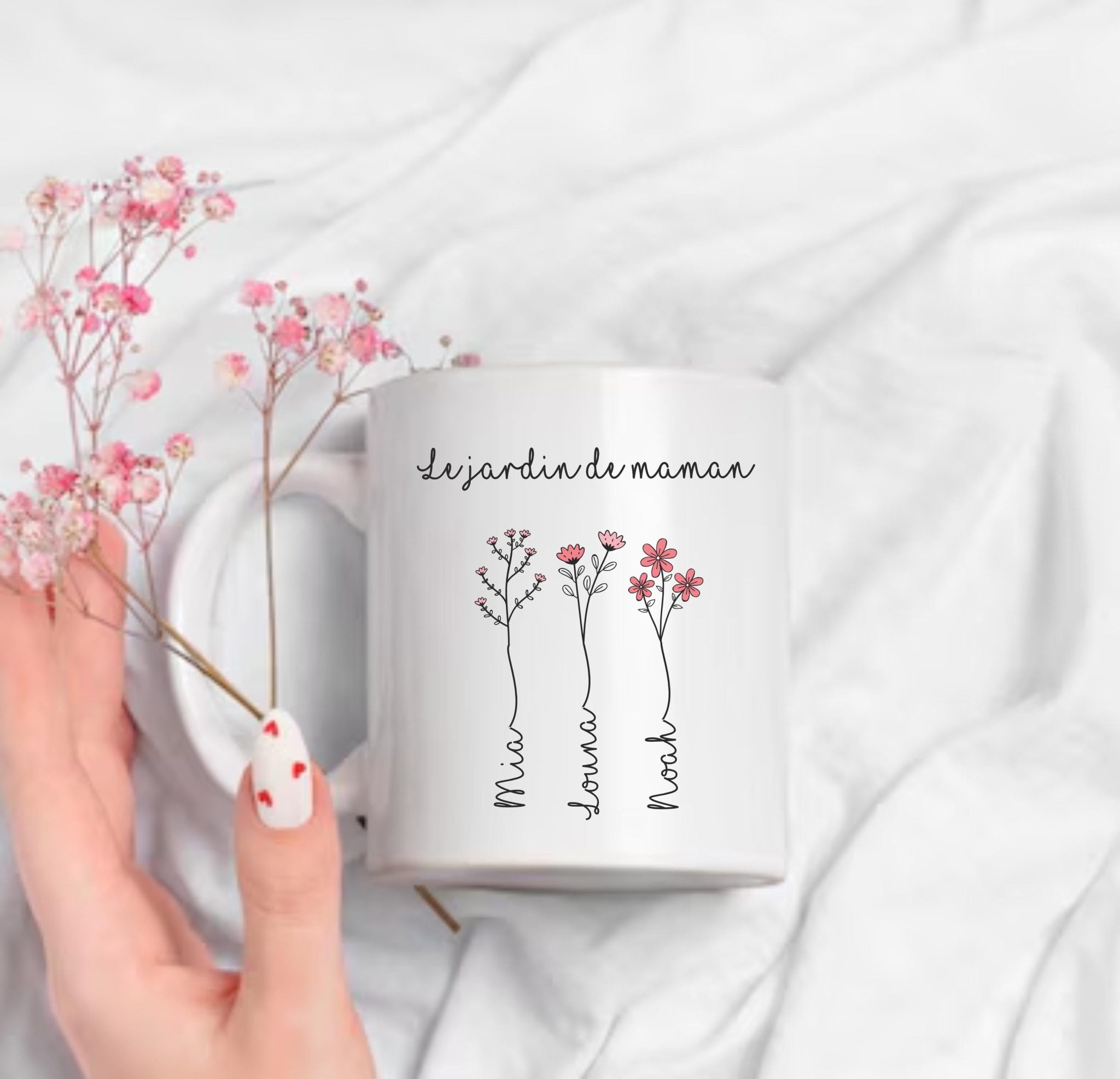 Mug Personnalisé Maman, fête des mère, Tablier jardinage Personnalisé Maman, Cadeau Maman Personnalisé, cadeau fête maman