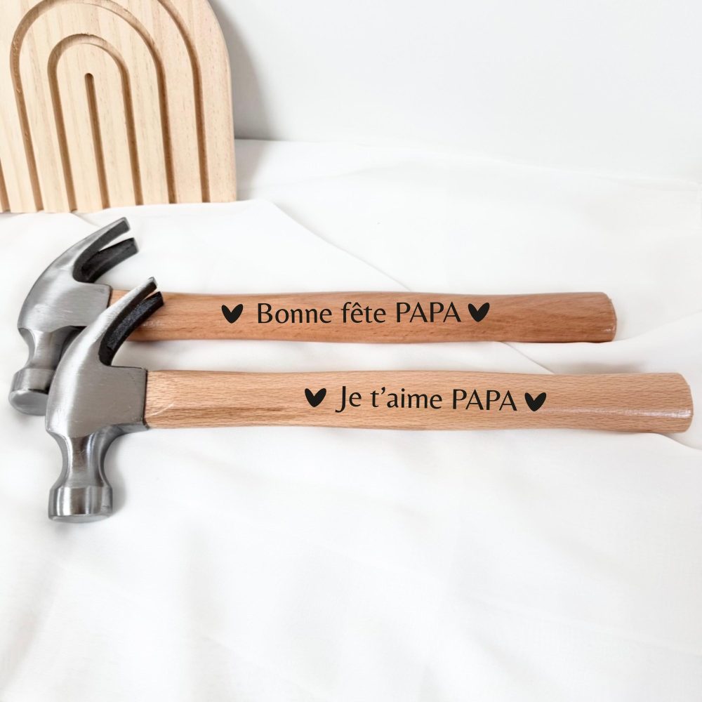 Marteau personnalisé pour fête des pères, papy, parrain, tonton, anniversaire, noël, cadeau personnalisé, idée cadeau papa, beau-père, outil