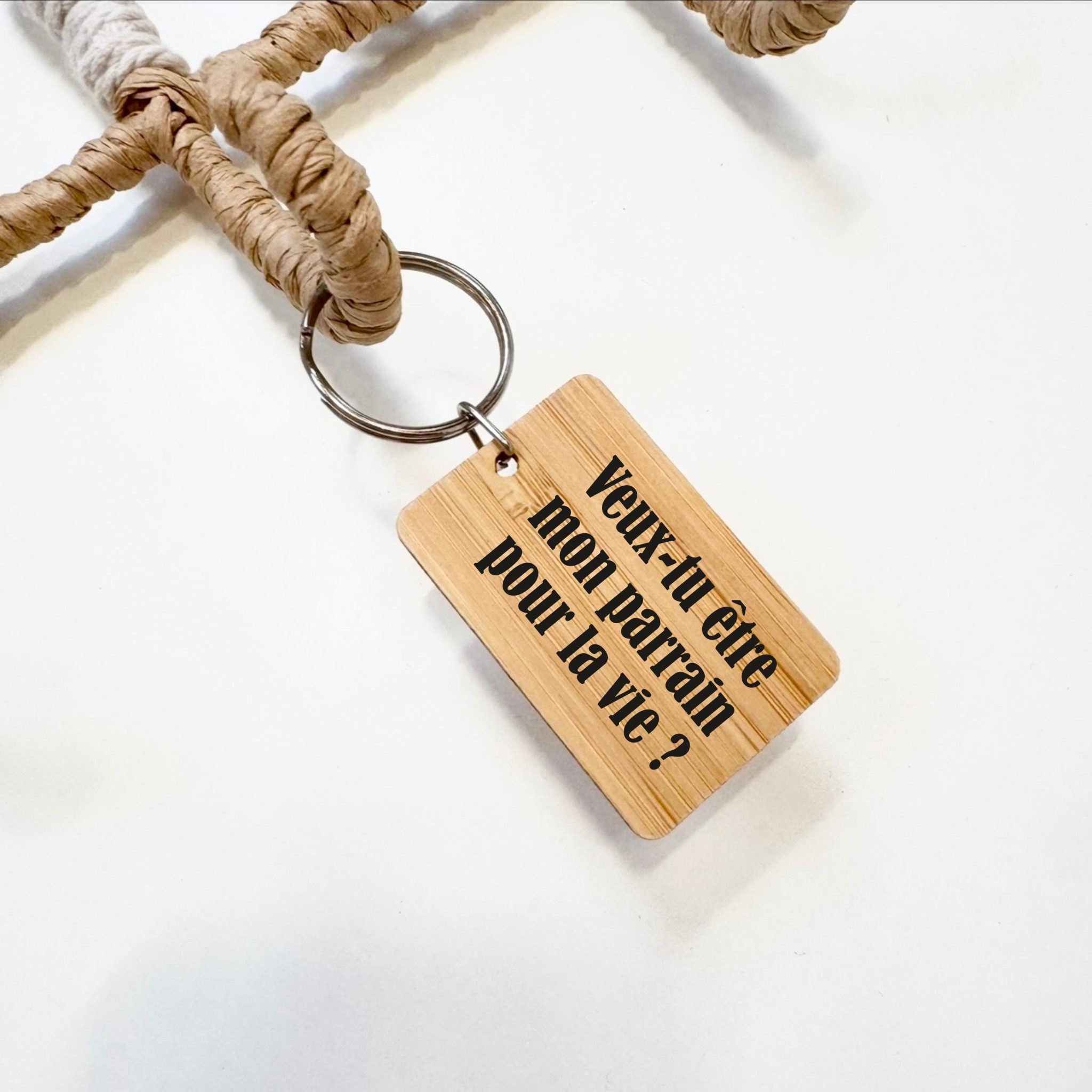 Porte-clés personnalisé annonce futur parrain, demande futur parrain, cadeau personnalisé parrain, annonce personnalisé, cadeau parrain — demande de parrain