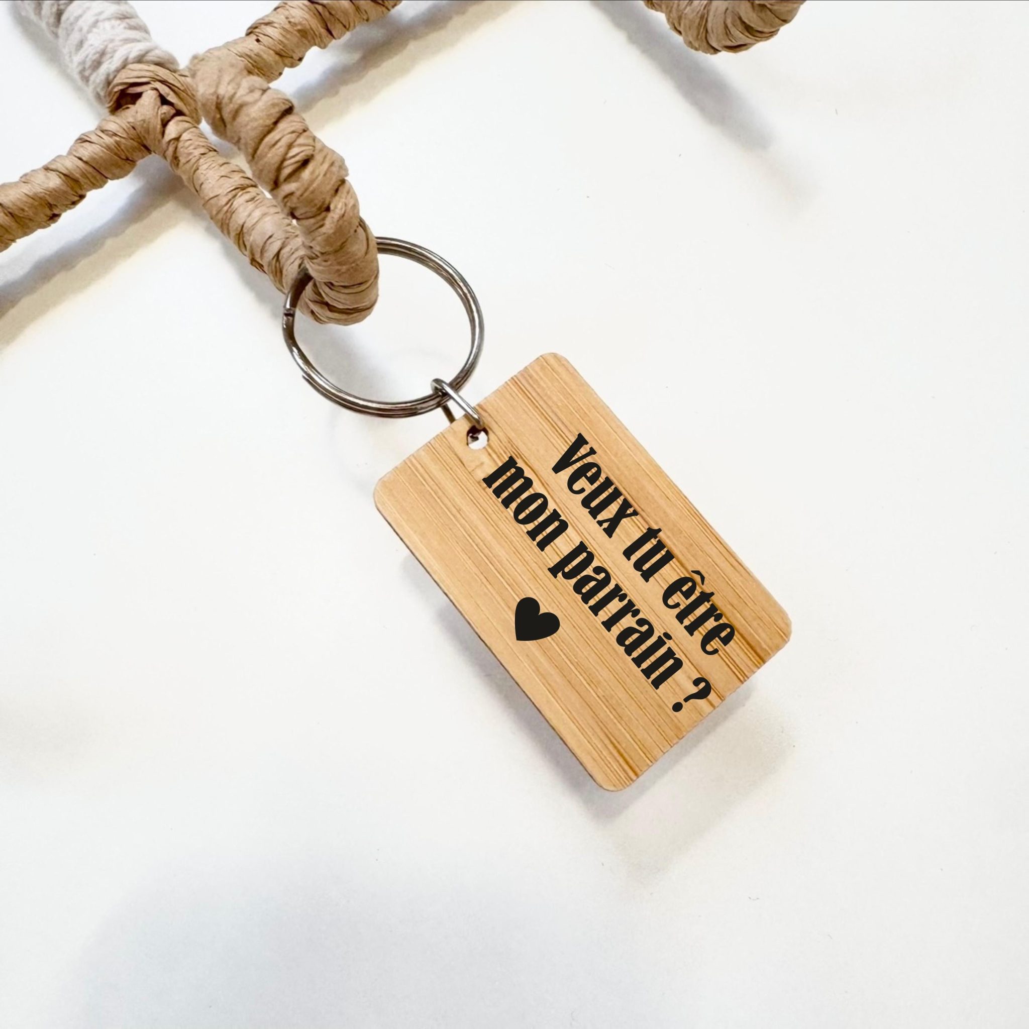Porte-clés personnalisé annonce futur parrain, demande futur parrain, cadeau personnalisé parrain, annonce personnalisé, cadeau parrain — futur parrain