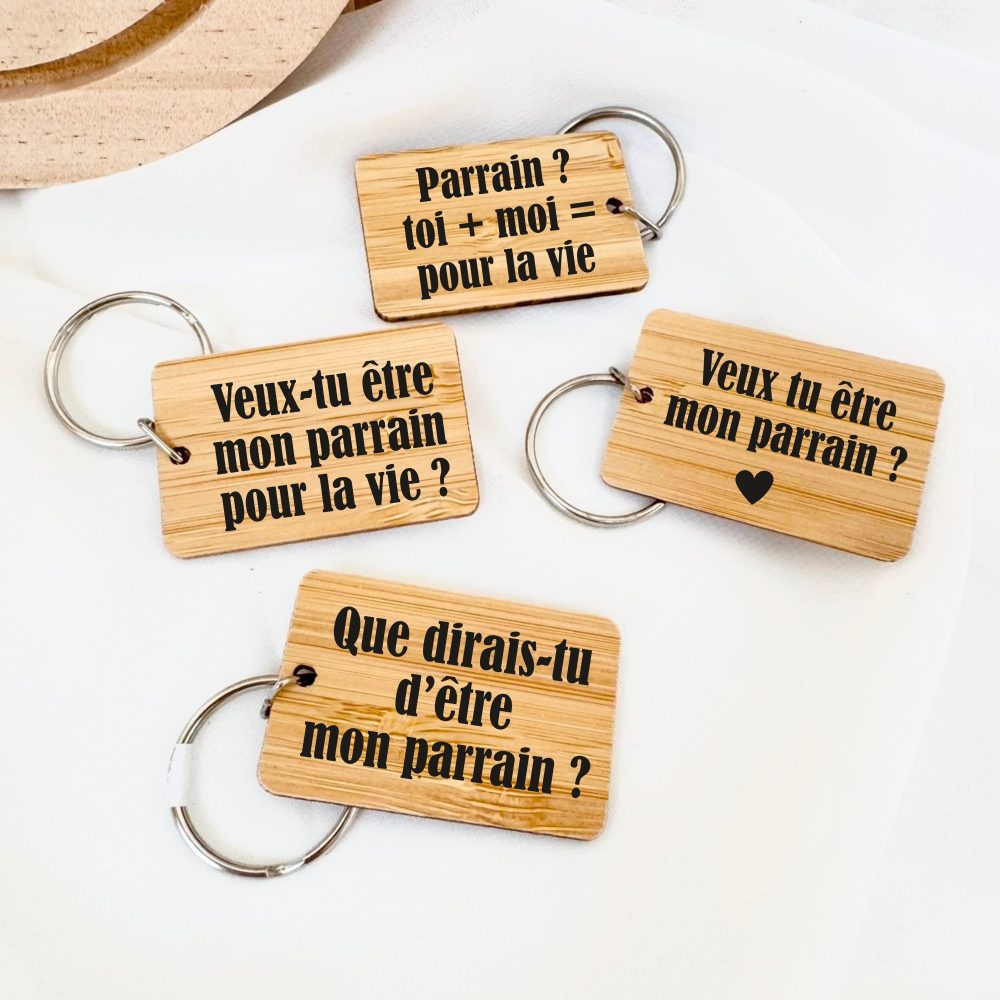 Porte-clés personnalisé annonce futur parrain, demande futur parrain, cadeau personnalisé parrain, annonce personnalisé, cadeau parrain