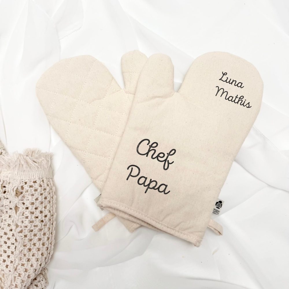 Gant de cuisine personnalisé Papa - Cadeau Papa, Fête des pères, Cadeau anniversaire Papa, Gant de cuisine Papa personnalisé
