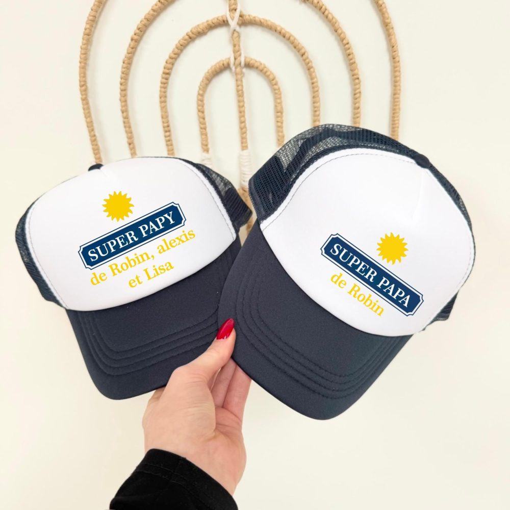 Casquette "Super Papa" - Fête des pères, cadeau papa, anniversaire papa, cadeau personnalisé, papy, parrain, tonton, cadeau noël, apéro