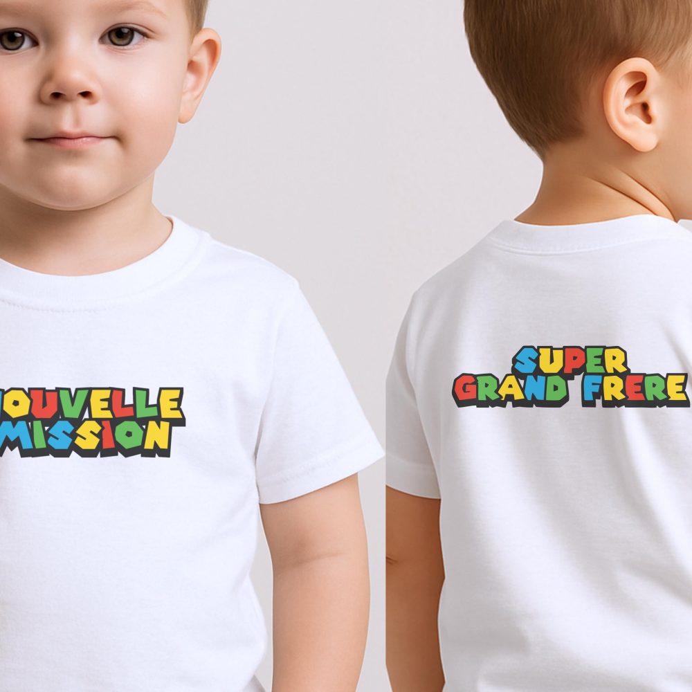 Annonce grossesse, Tee-shirt enfant futur grand frère, Annonce bébé, grand frère