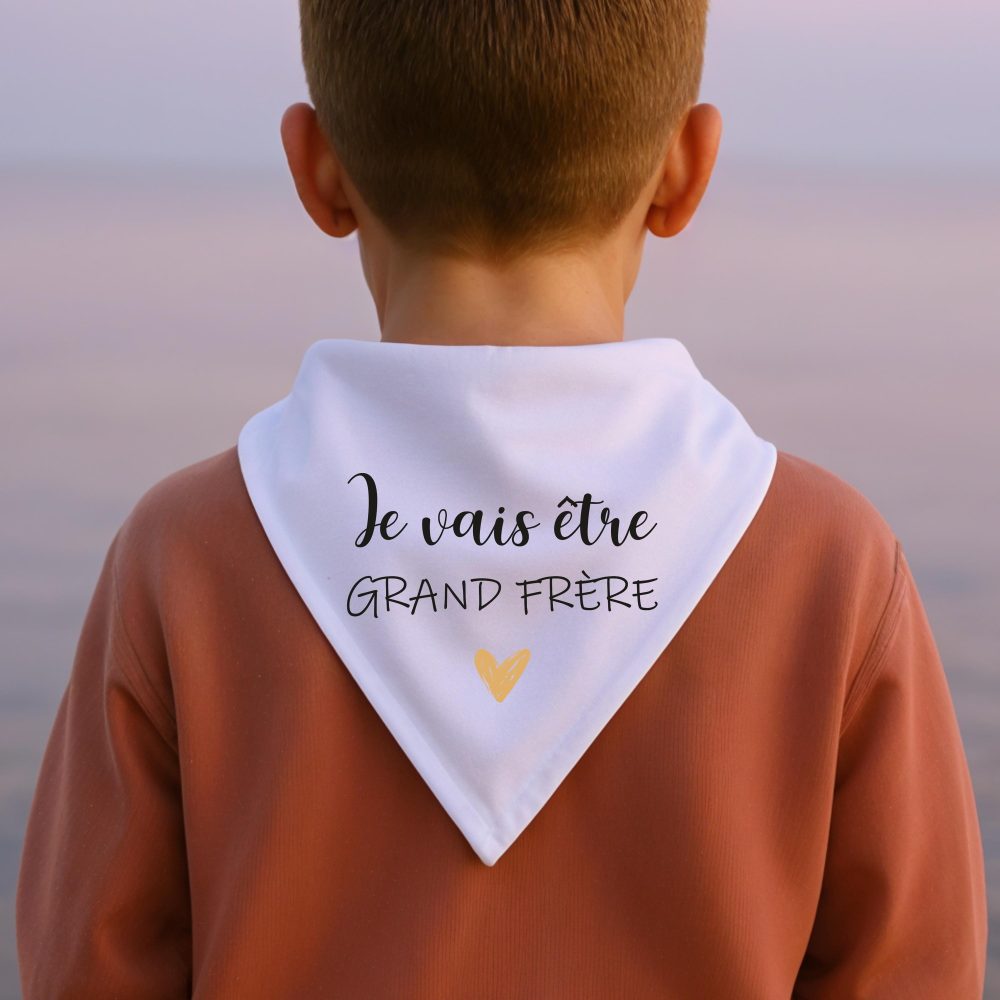 Bandana grand frère enfant, annonce de grossesse, je vais être grand frère. je vais être grande soeur, annonce enfant bébé en route