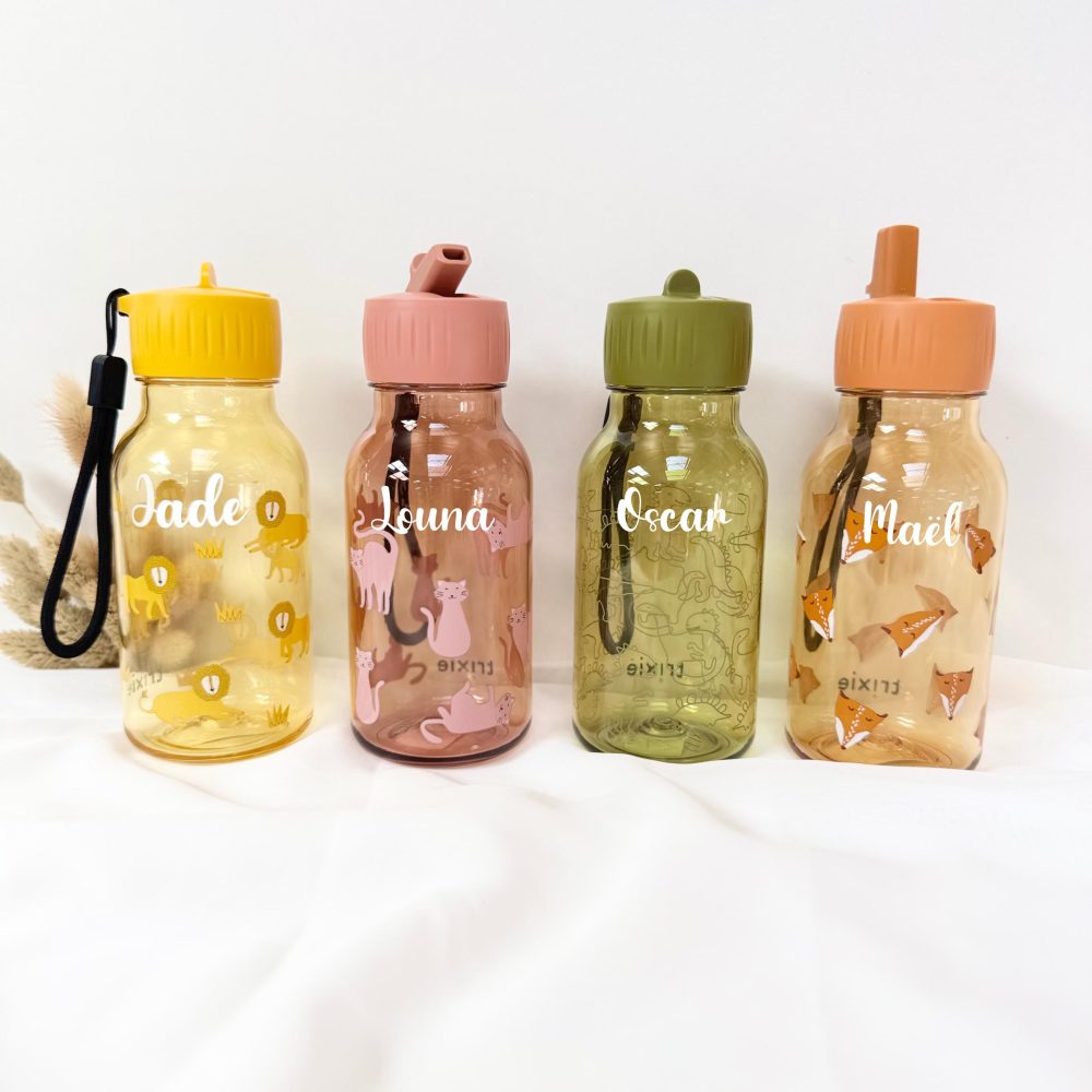 Gourde Trixie personnalisée - Gourde enfant personnalisé , gourde école, goûter enfant, gourde pique nique, bouteille bébé à bec