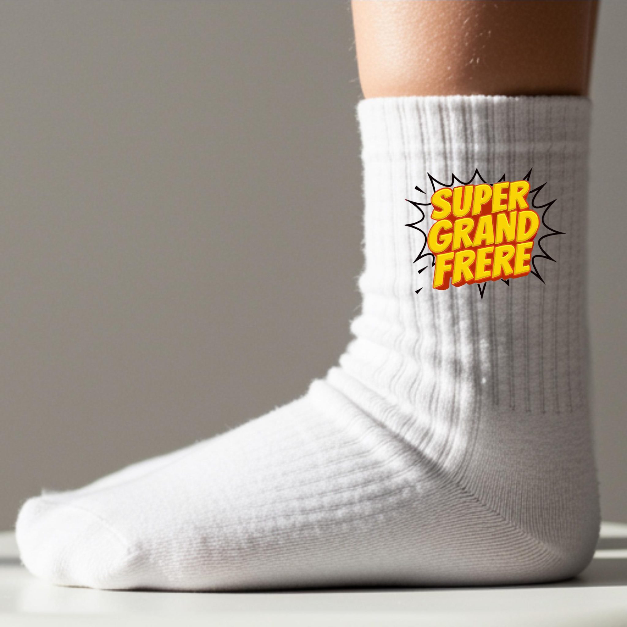 Chaussette annonce grossesse, chaussettes personnalisées Futur Tonton, Futur Papi, Futur Papa, Futur Grand Frère, Future Grande Soeur — chaussette grand frere