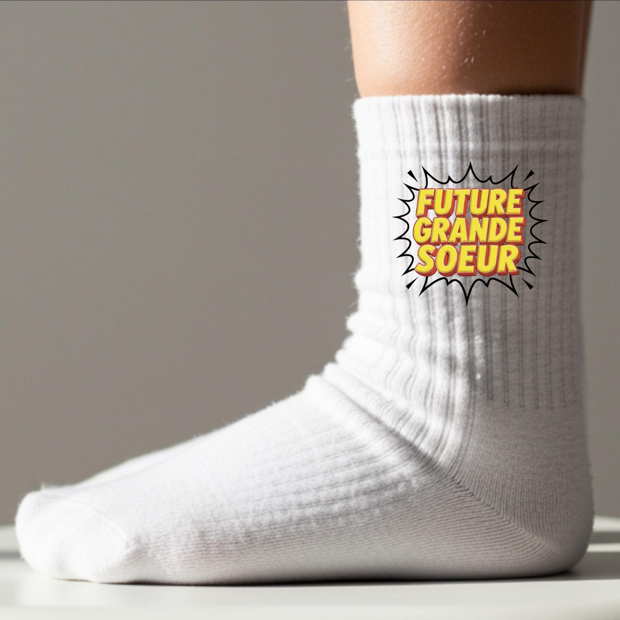 Chaussette annonce grossesse, chaussettes personnalisées Futur Tonton, Futur Papi, Futur Papa, Futur Grand Frère, Future Grande Soeur — chaussette parrain