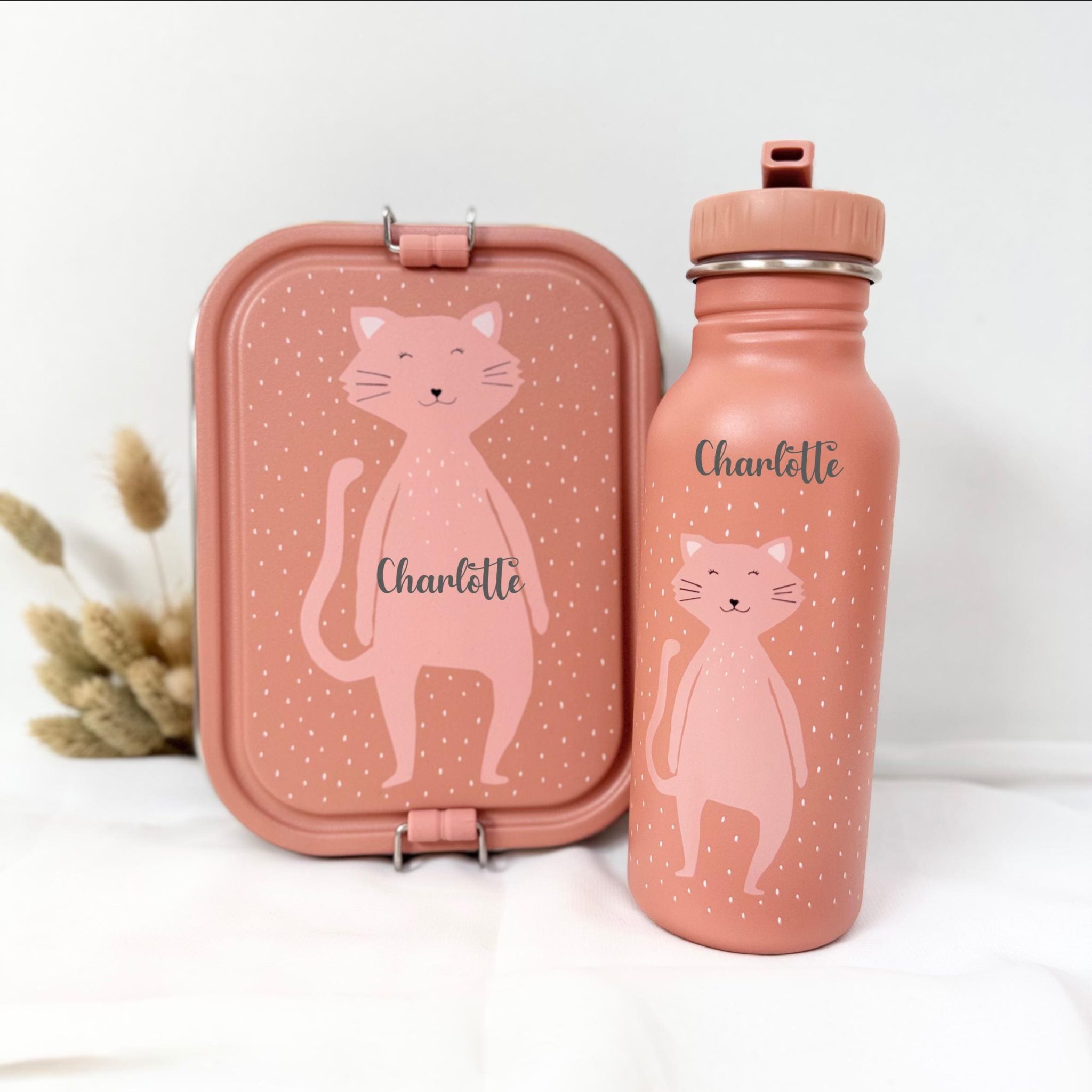 Gourde + boîte à goûter trixie, kit rentrée enfant, kit école enfant personnalisé, boîte à repas personnalisé, lunchbox, gourde personnalisé — rnetrée scolaire