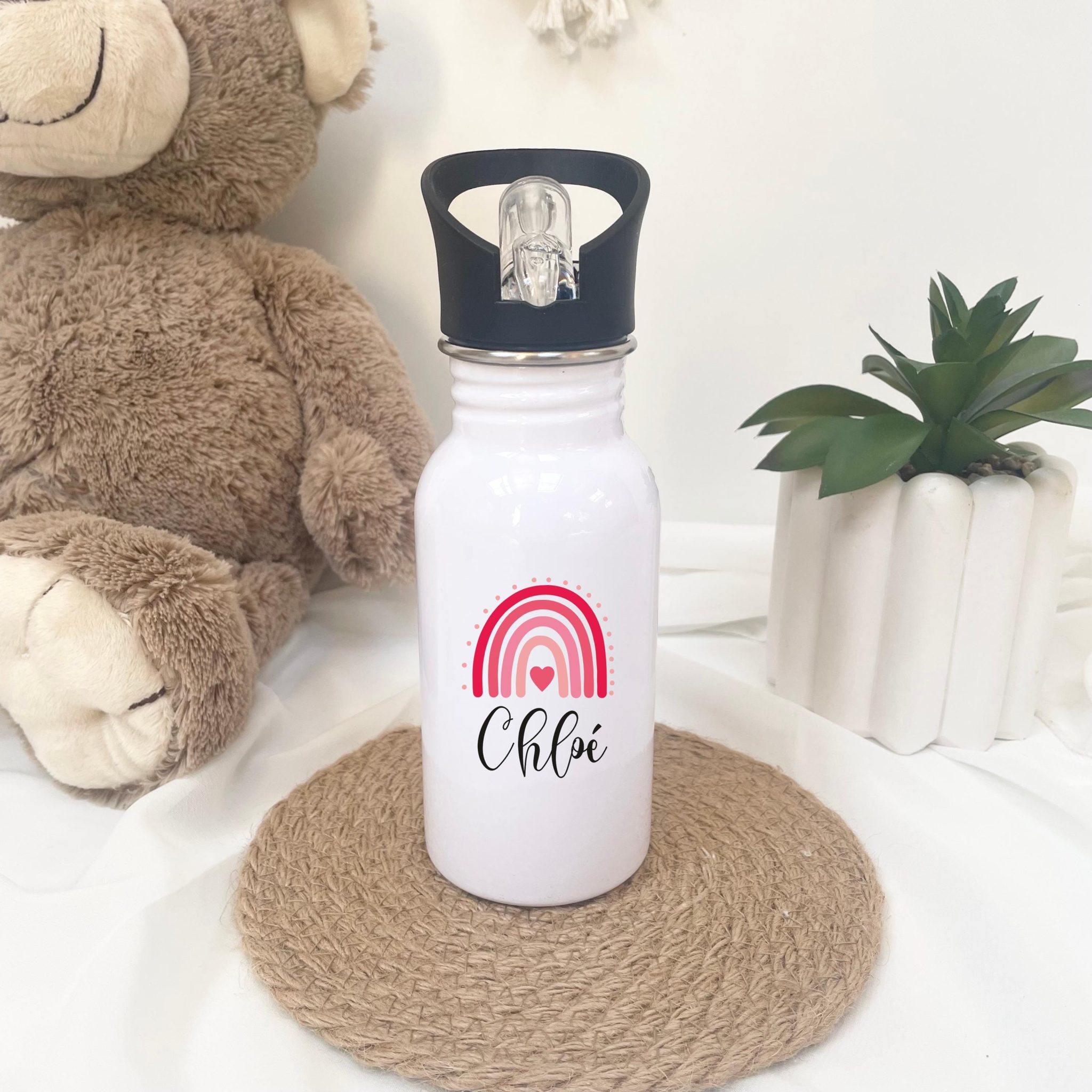 Gourde repas enfant, rentrée scolaire, gourde personnalisé, centre aéré, voyage, accessoire gouter école, bouteille paille, gourde prénom — gourde personnalisé