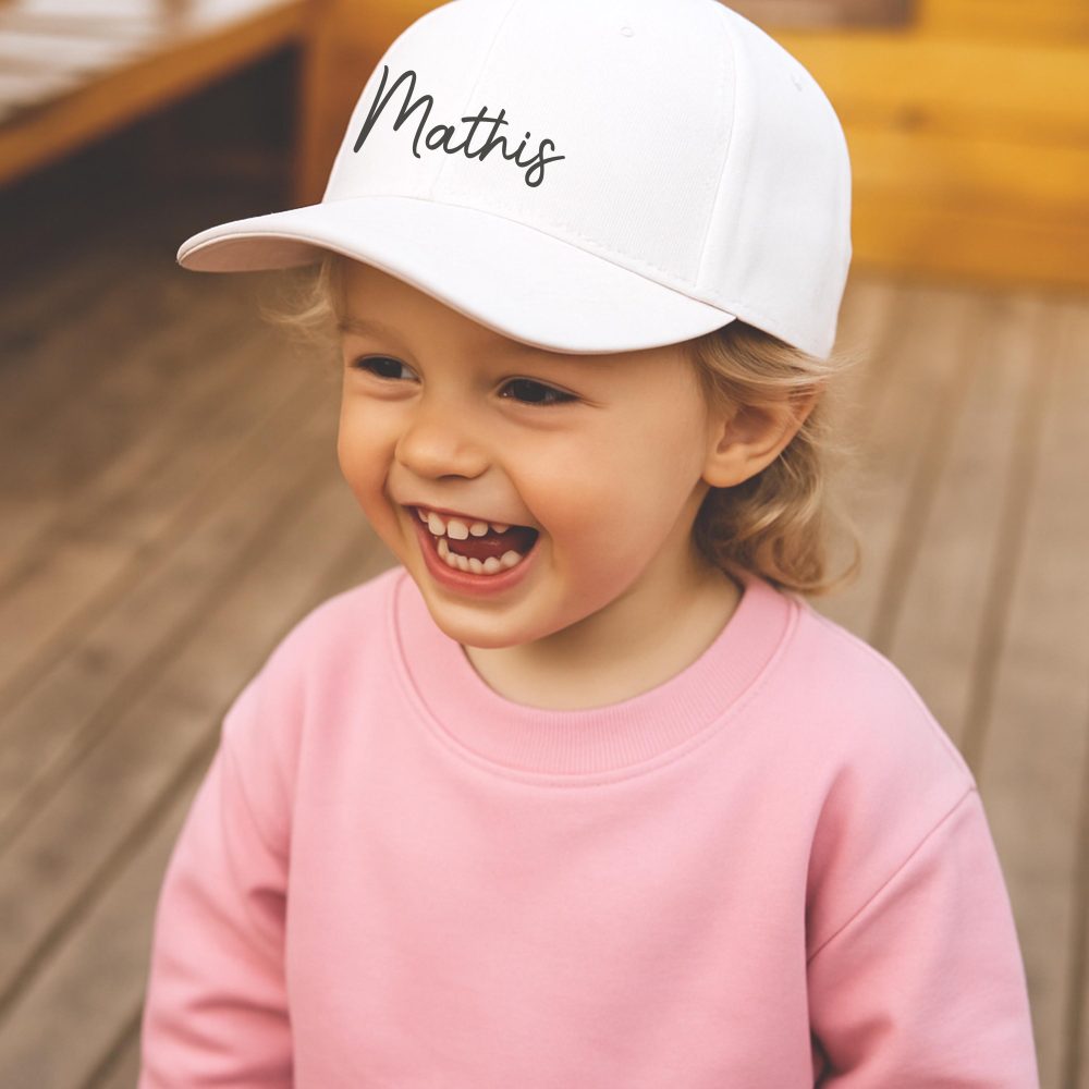 Casquette enfant personnalisé, casquette prénom enfant, chapeau bébé, casquette école centre aéré crèche enfant avec prénom