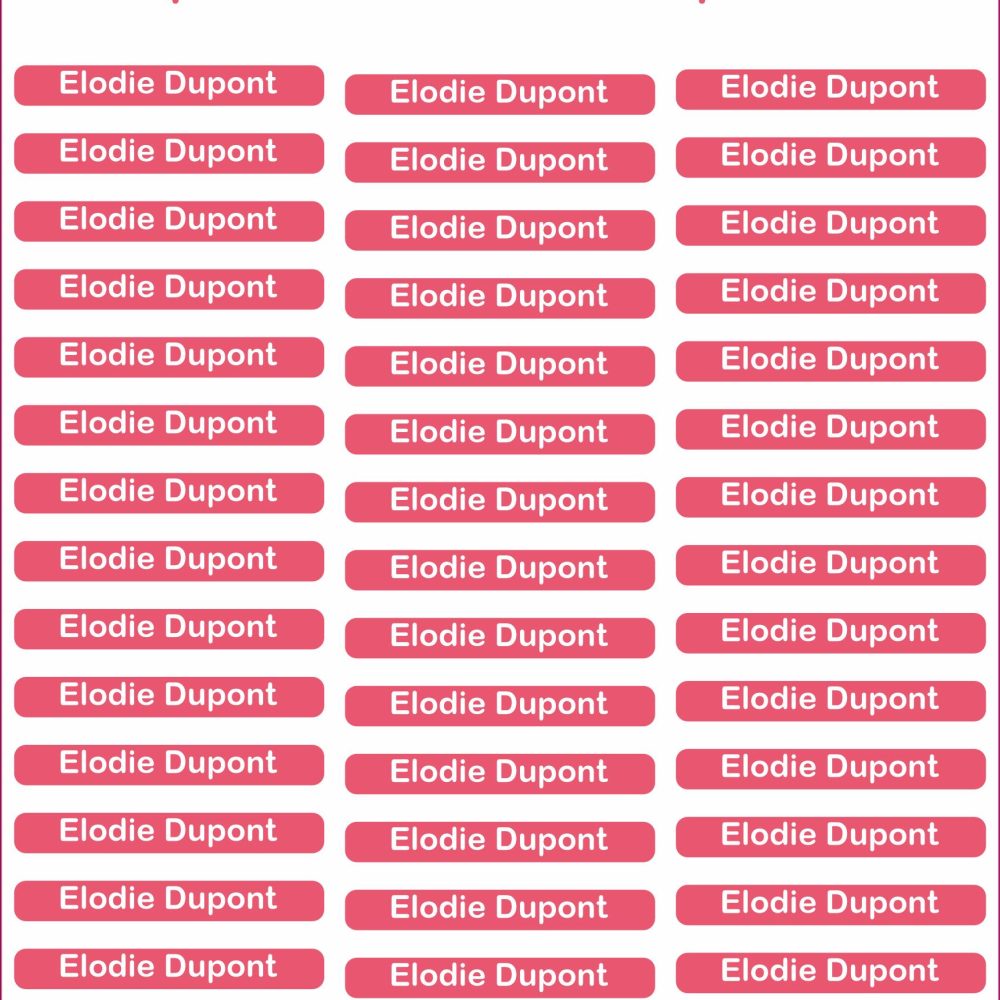Étiquettes autocollantes et thermocollantes objet et vêtement - étiquettes personnalisé, étiquettes prénom vêtement, étiquettes enfant école