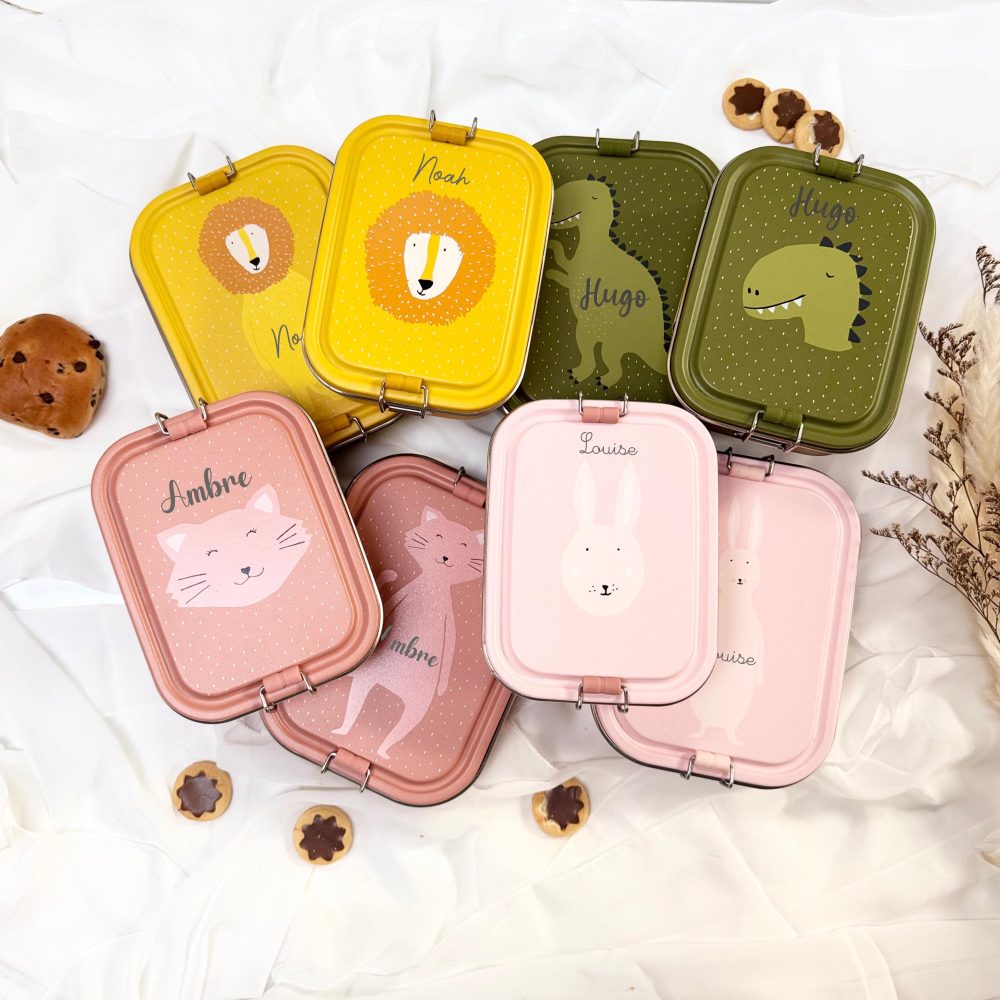 Lunch Box personnalisée enfant - boite à gouter maternelle et primaire, boite repas enfant école prénom, boite à lunch trixie, cadeau enfant