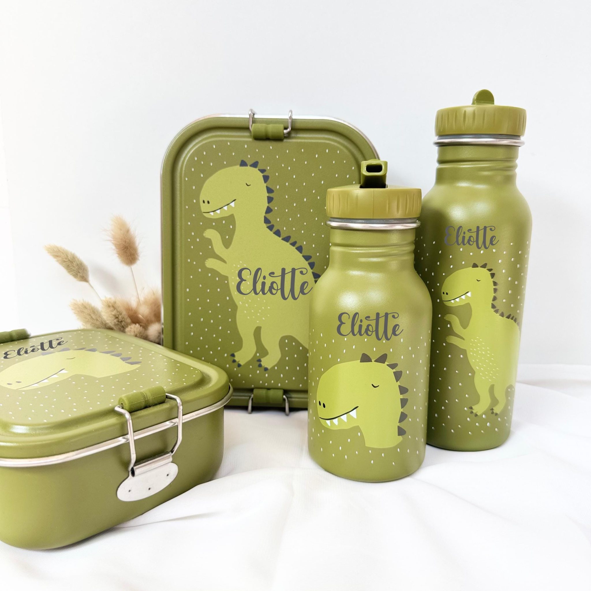 Gourde + boîte à goûter trixie, kit rentrée enfant, kit école enfant personnalisé, boîte à repas personnalisé, lunchbox, gourde personnalisé — Boîte à gouter