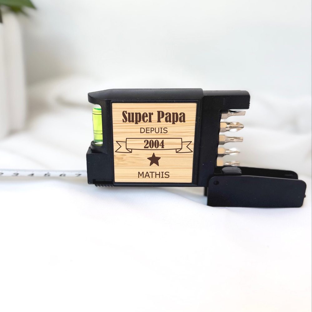 Mètre multioutil personnalisé, Fête des pères, cadeau papa, outils personnalisé, papa, anniversaire papa, noël papa, outils bricolage