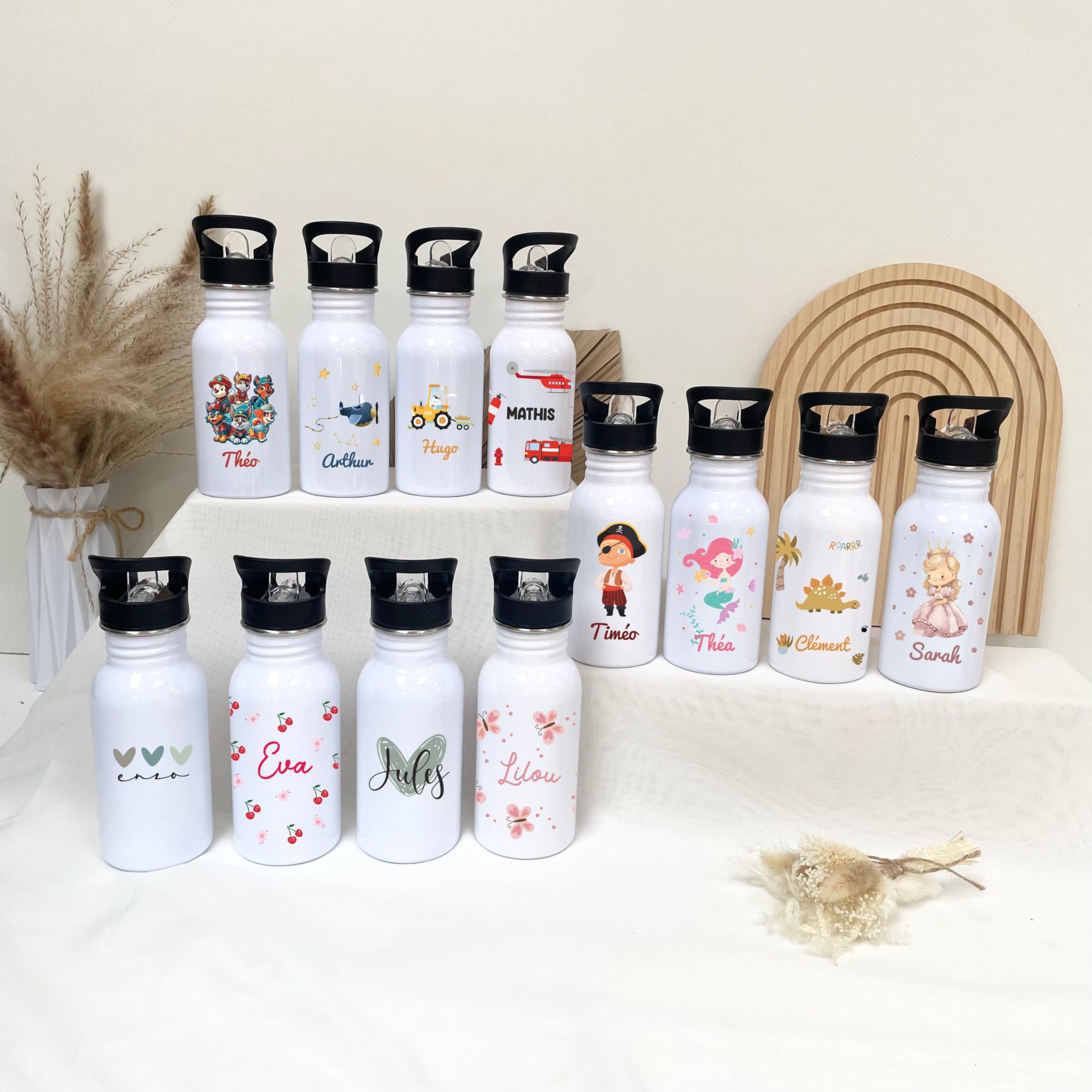 Gourde école enfant personnalisé - gourde Rentrée scolaire, cadeau anniversaire, Gourde enfant, gourde, bouteille enfant gourde école à bec