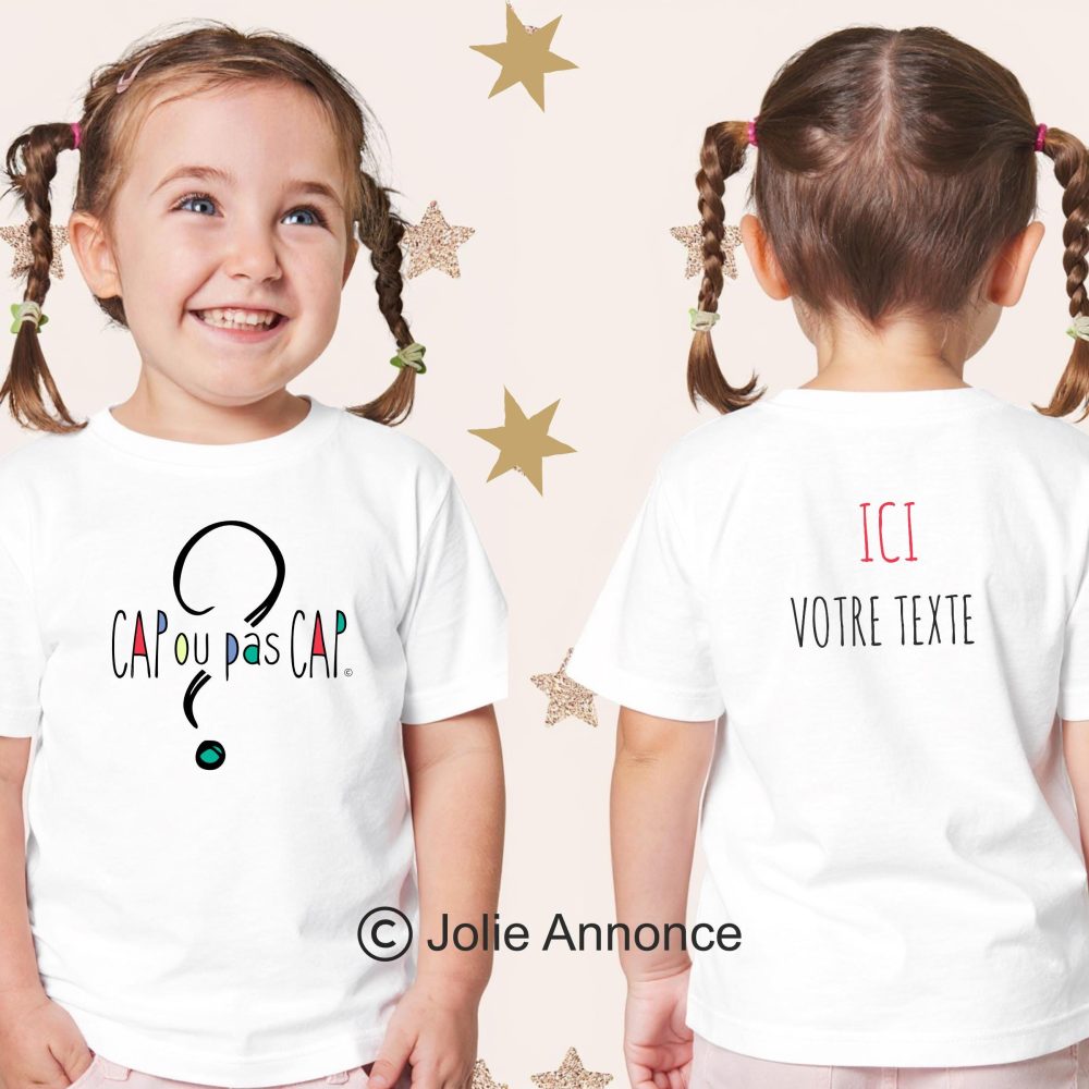 Tee-shirt personnalisé CAP ou PAS CAP, annonce mariage, témoin, demande parrain marraine, etc...